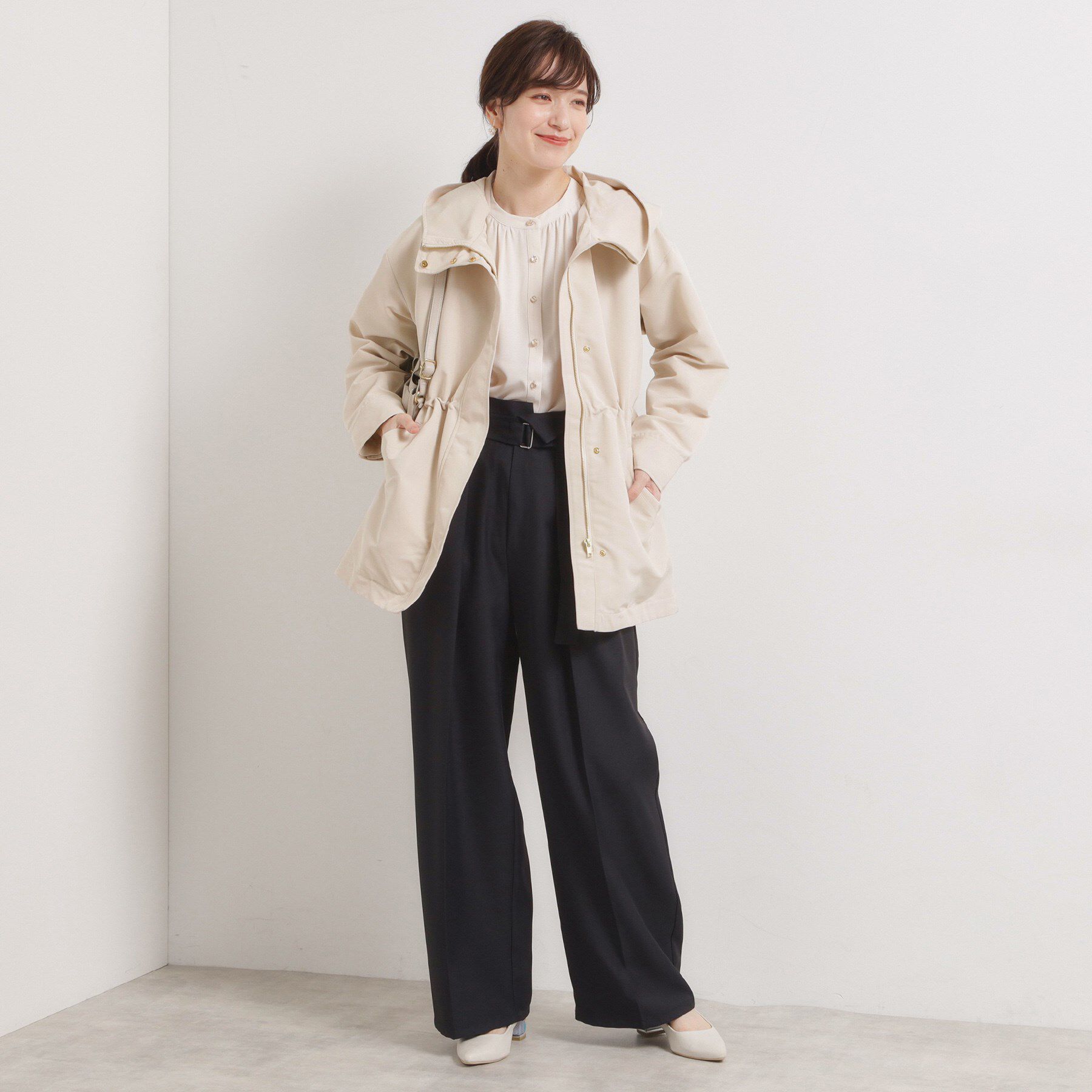 ITS&rsquo;DEMO「【撥水/花粉防止/手洗い可】ボアライナー付きミディ丈マウンテンパーカー」|ブルゾン・スタジャン|