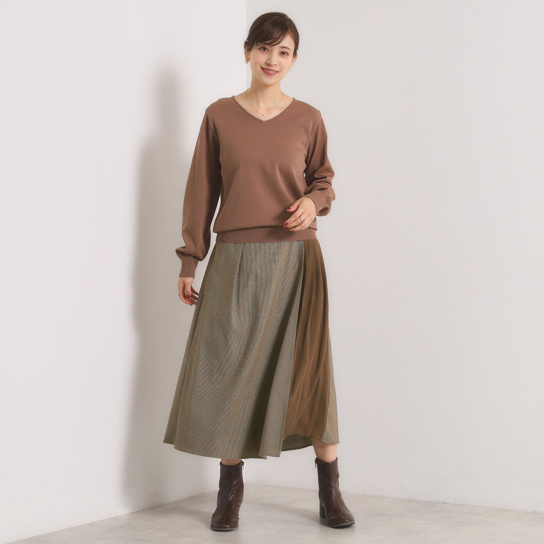 ITS&rsquo;DEMO「【手洗い可】チェック切替ガウチョパンツ」|その他|