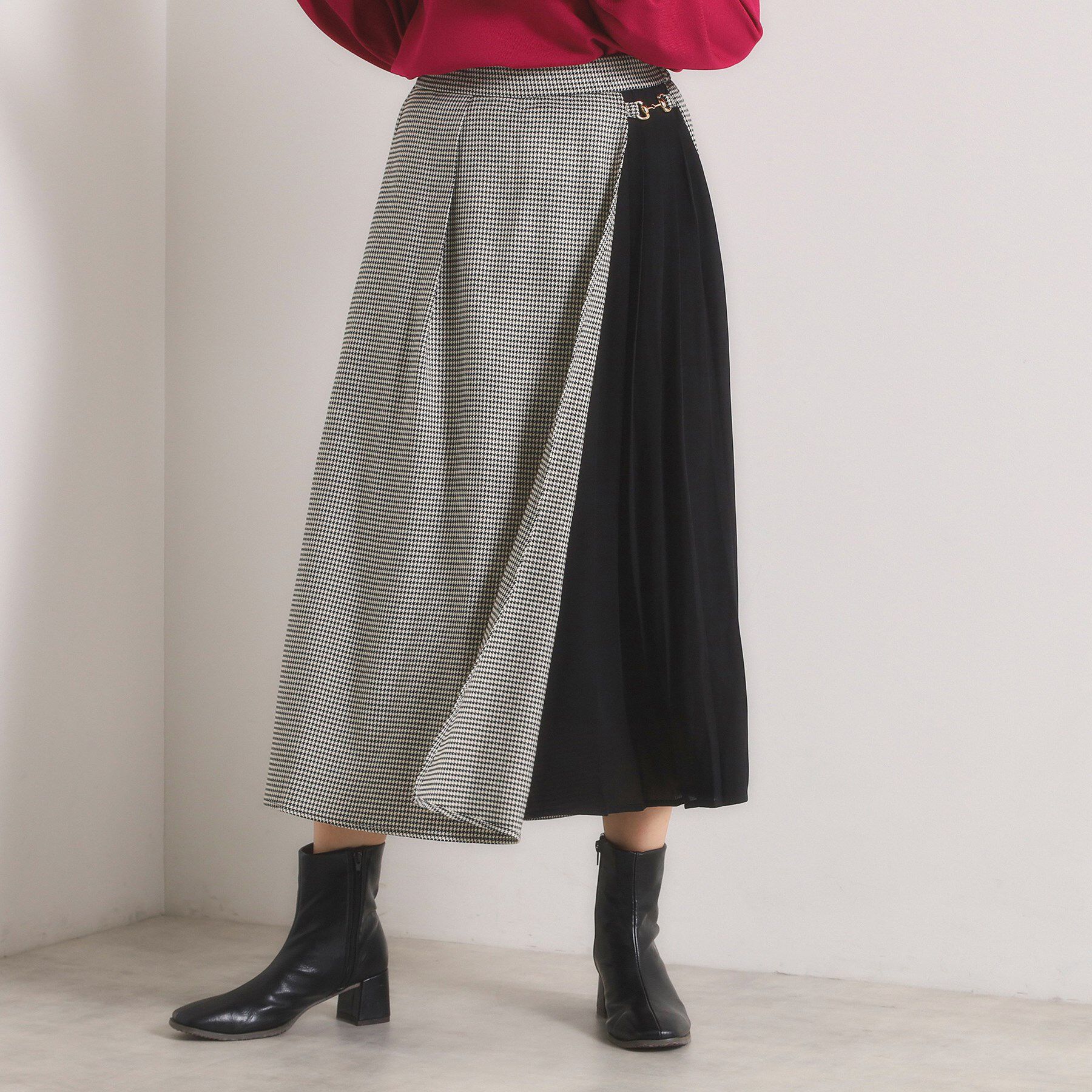 ITS&rsquo;DEMO「【手洗い可】チェック切替ガウチョパンツ」|その他|