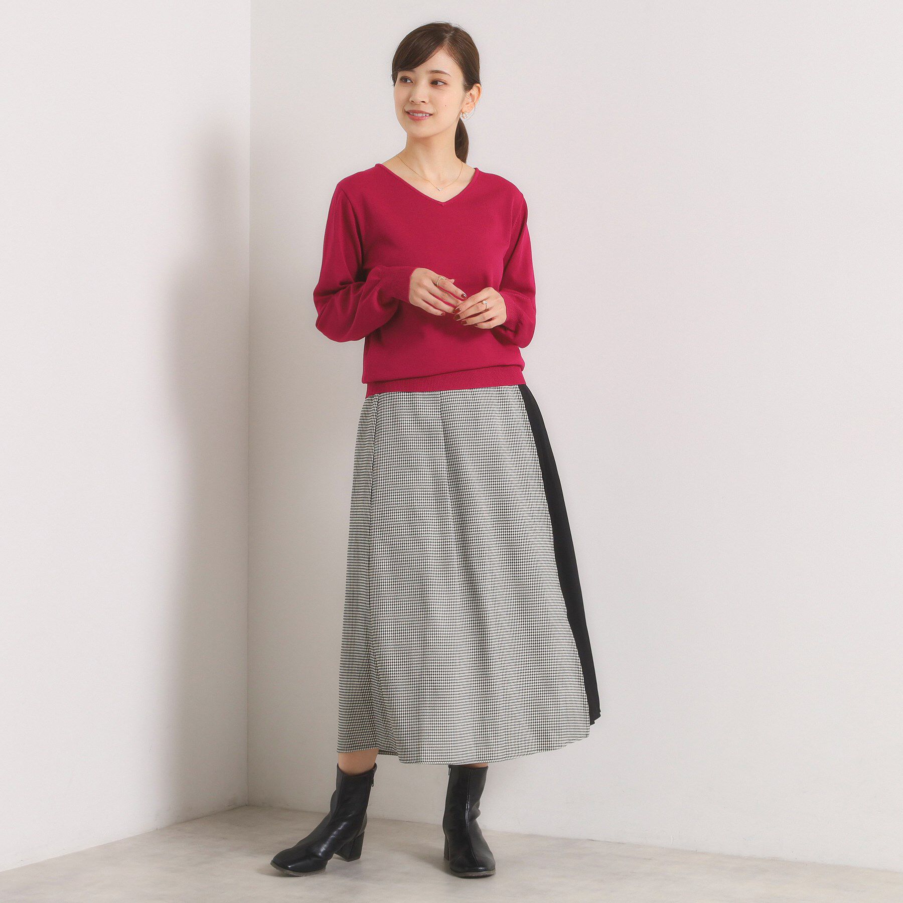 ITS&rsquo;DEMO「【手洗い可】チェック切替ガウチョパンツ」|その他|