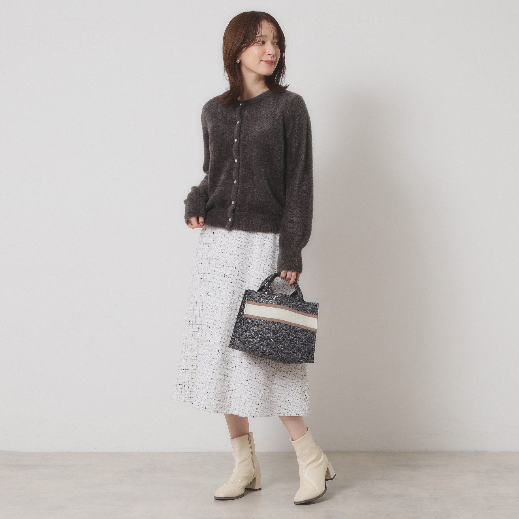 ITS&rsquo;DEMO「【手洗い可】フェザーヤーンクルーカーディガン」|カーディガン|