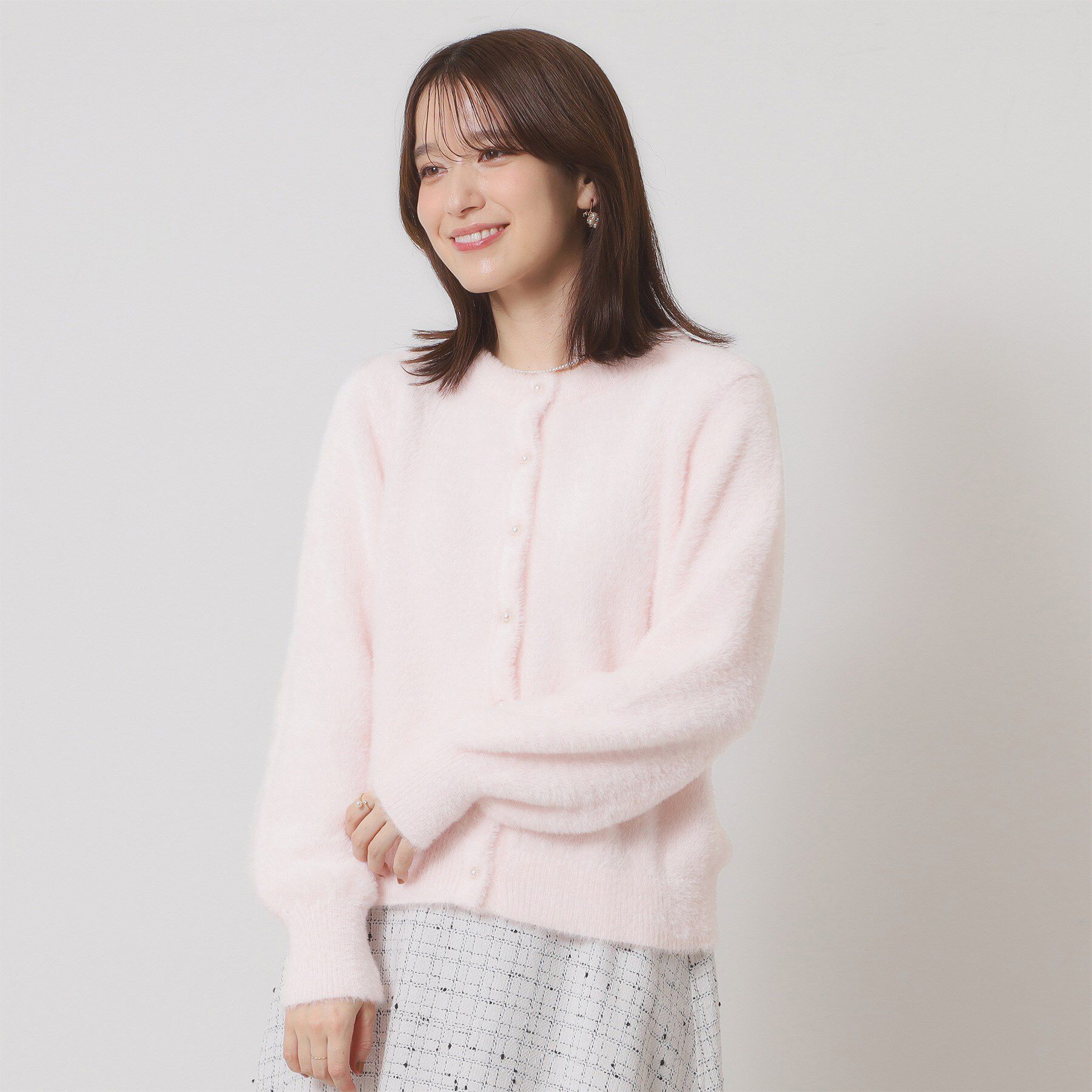 ITS&rsquo;DEMO「【手洗い可】フェザーヤーンクルーカーディガン」|カーディガン|