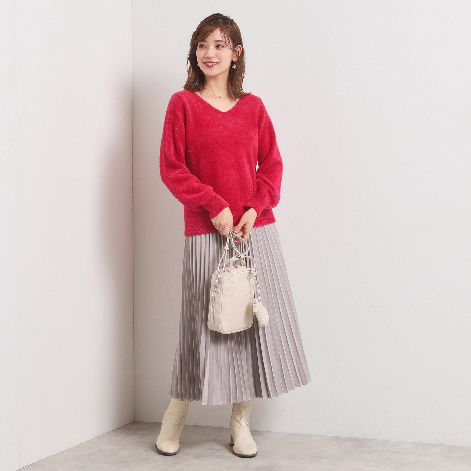 ITS&rsquo;DEMO「【手洗い可】フェザーヤーンVネックニット」|ニット・セーター|