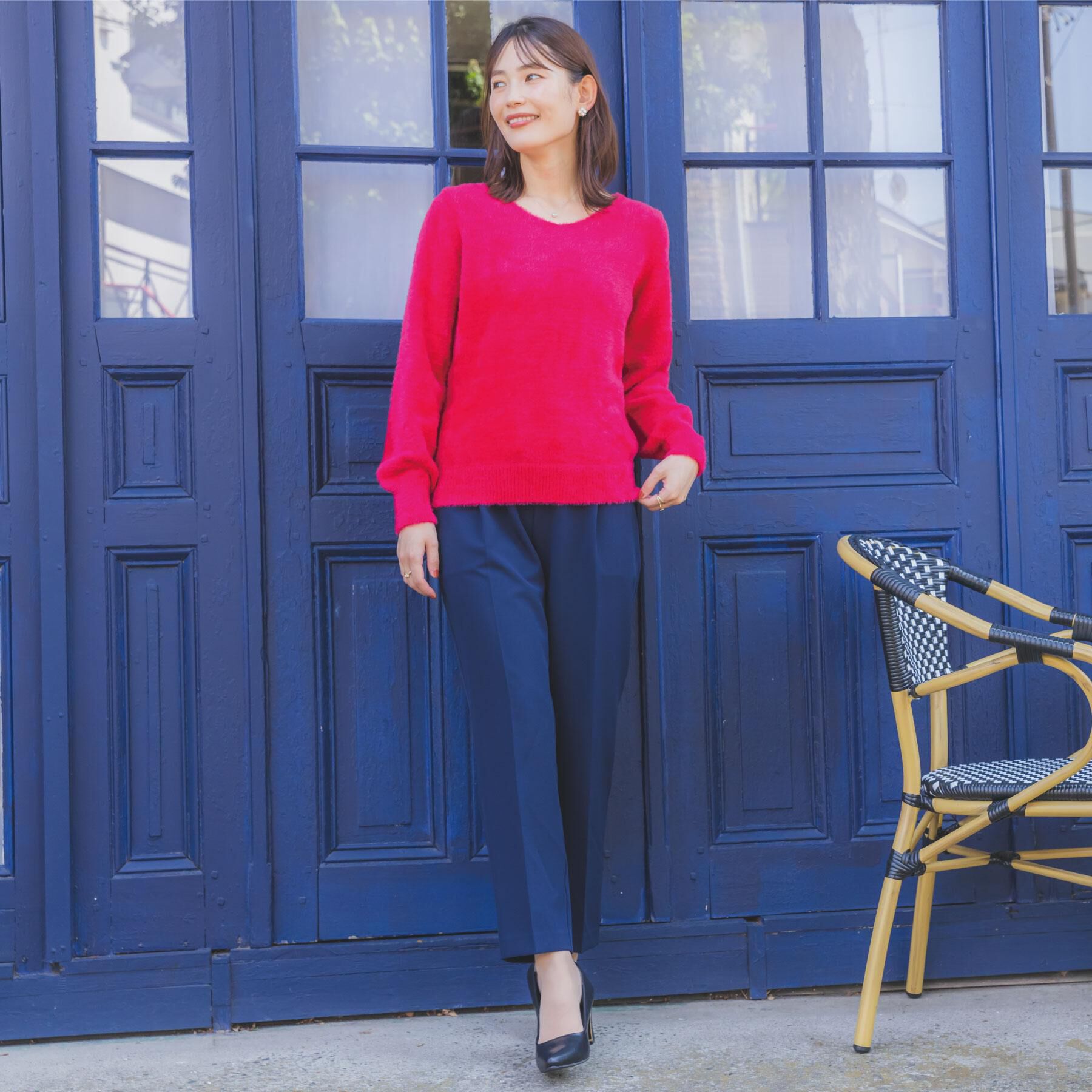 ITS&rsquo;DEMO「【手洗い可】フェザーヤーンVネックニット」|ニット・セーター|