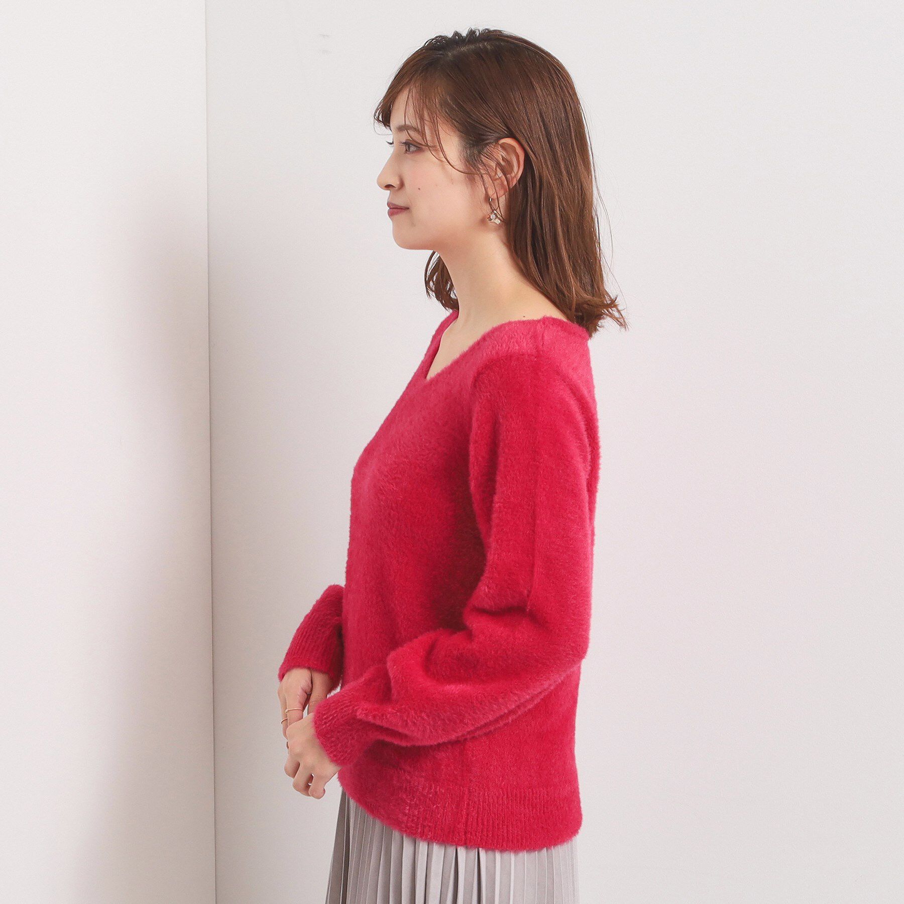 ITS&rsquo;DEMO「【手洗い可】フェザーヤーンVネックニット」|ニット・セーター|