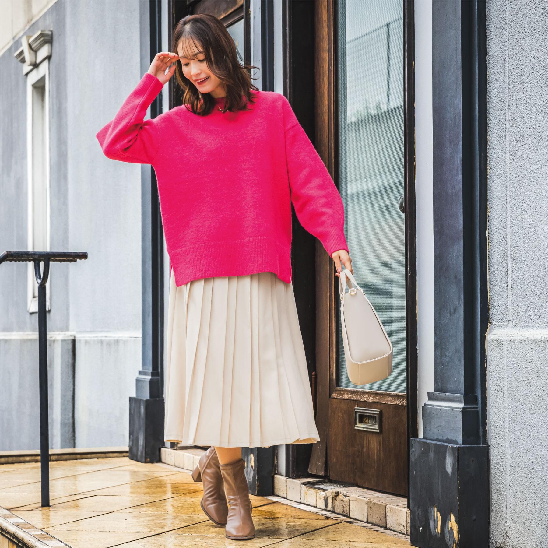 ITS&rsquo;DEMO「【洗濯機OK】ミックスヤーンクルーニット」|ニット・セーター|