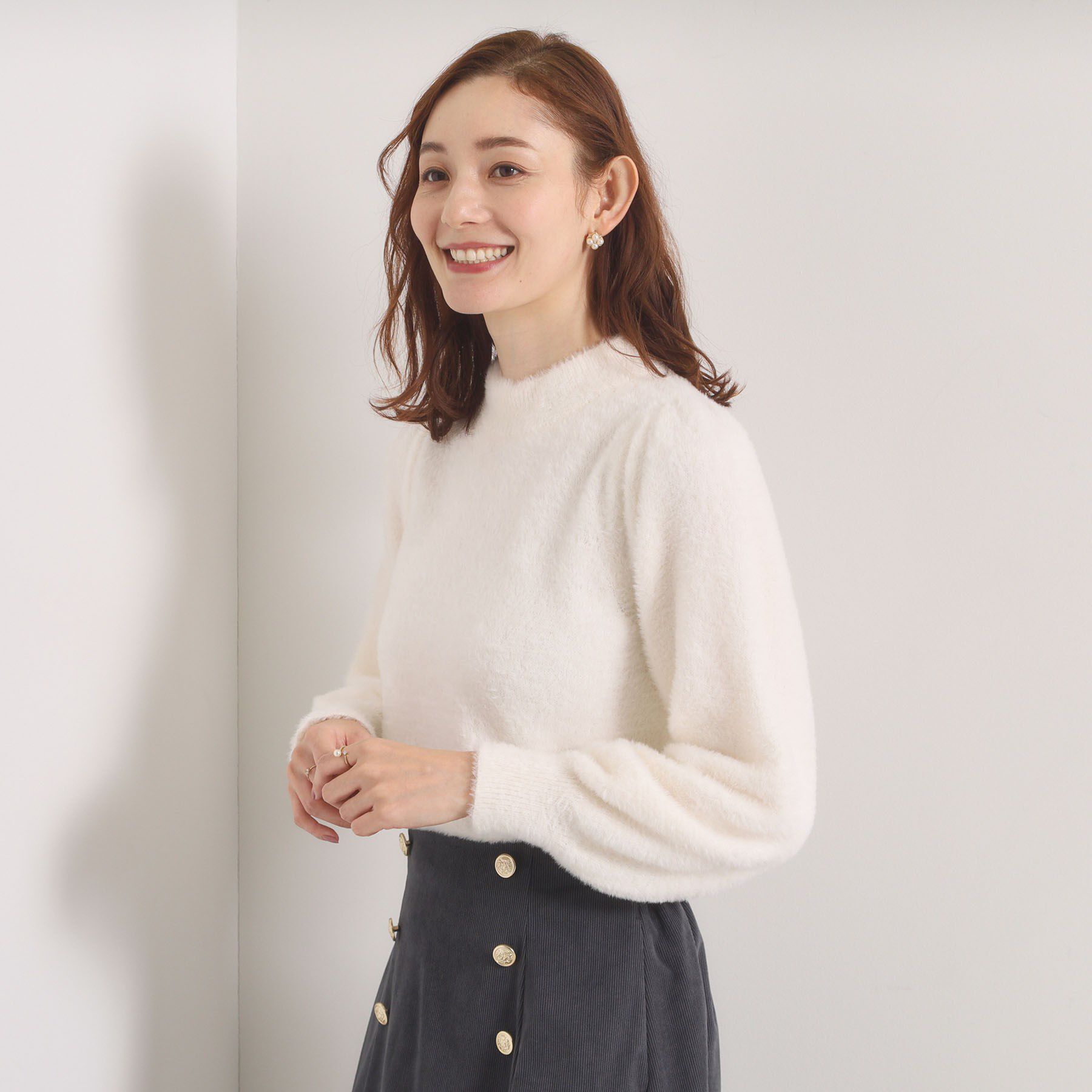 ITS&rsquo;DEMO「【手洗い可】フェザーヤーンパフスリーブニット」|ニット・セーター|