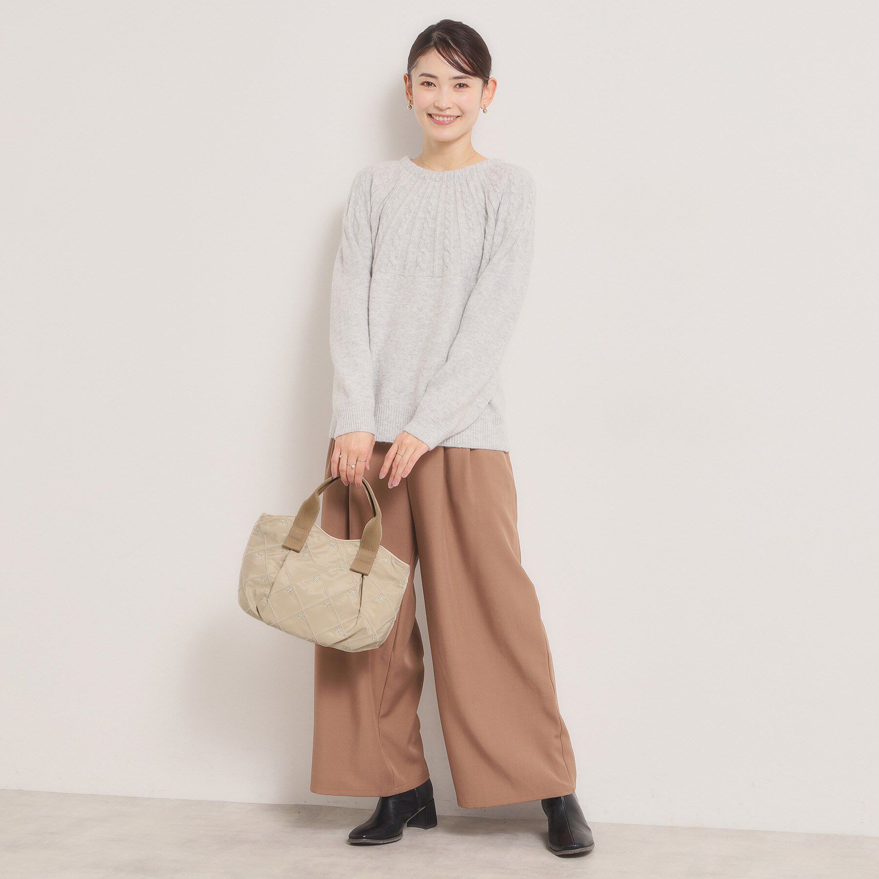 ITS&rsquo;DEMO「リボン刺繍ミニトート」|ハンドバッグ|