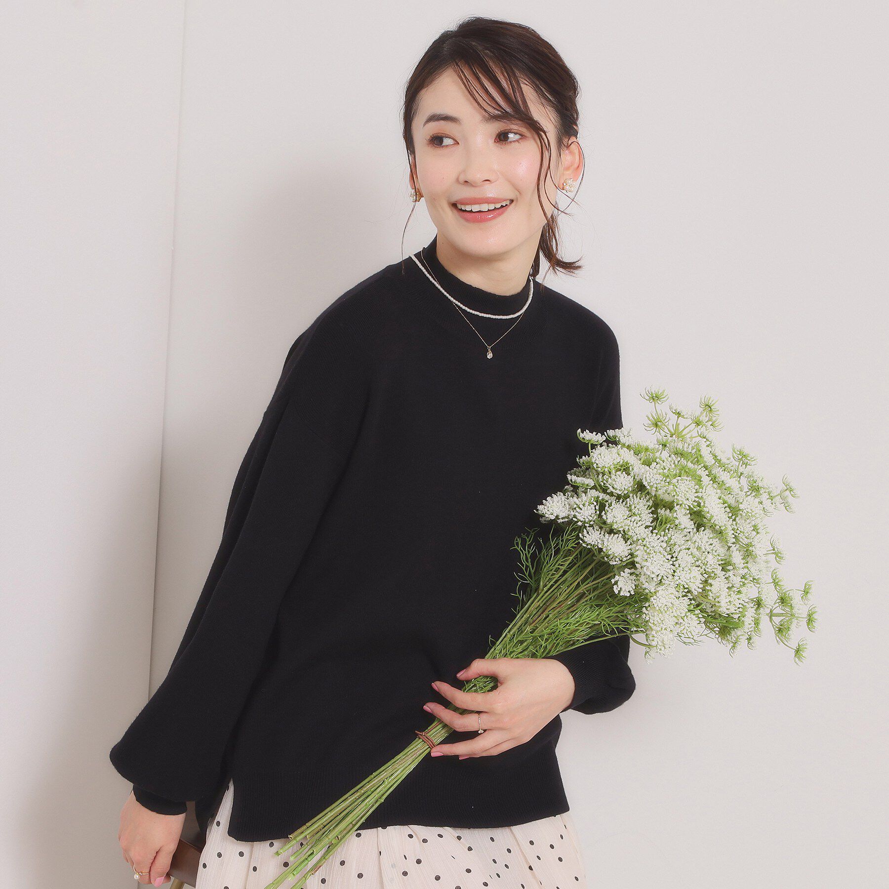 ITS&rsquo;DEMO「【手洗い可／8色展開】カラフルハイネックニット」|ニット・セーター|ブラック(019)