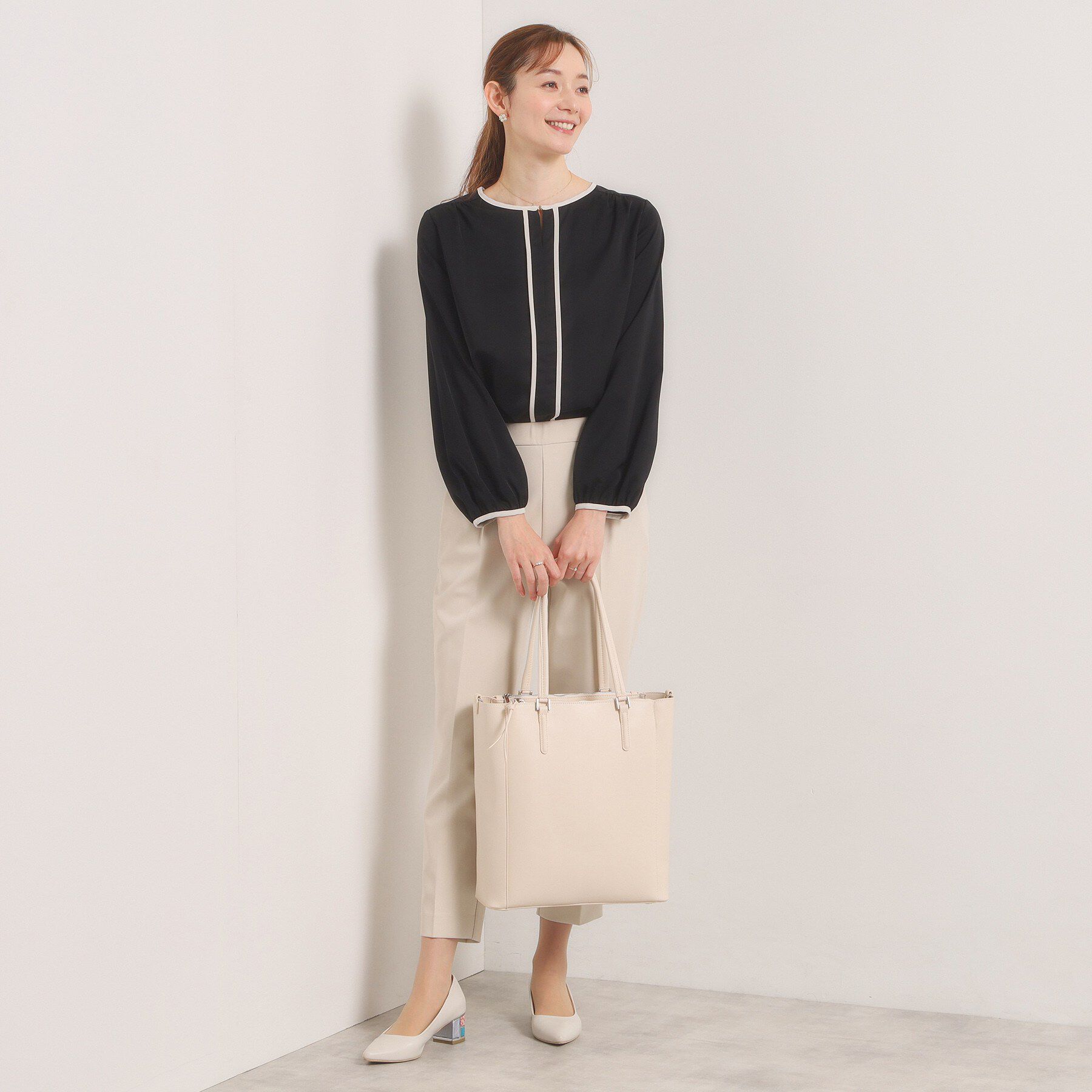 ITS&rsquo;DEMO「【入卒／手洗い可】配色ブラウス」|シャツ・ブラウス|