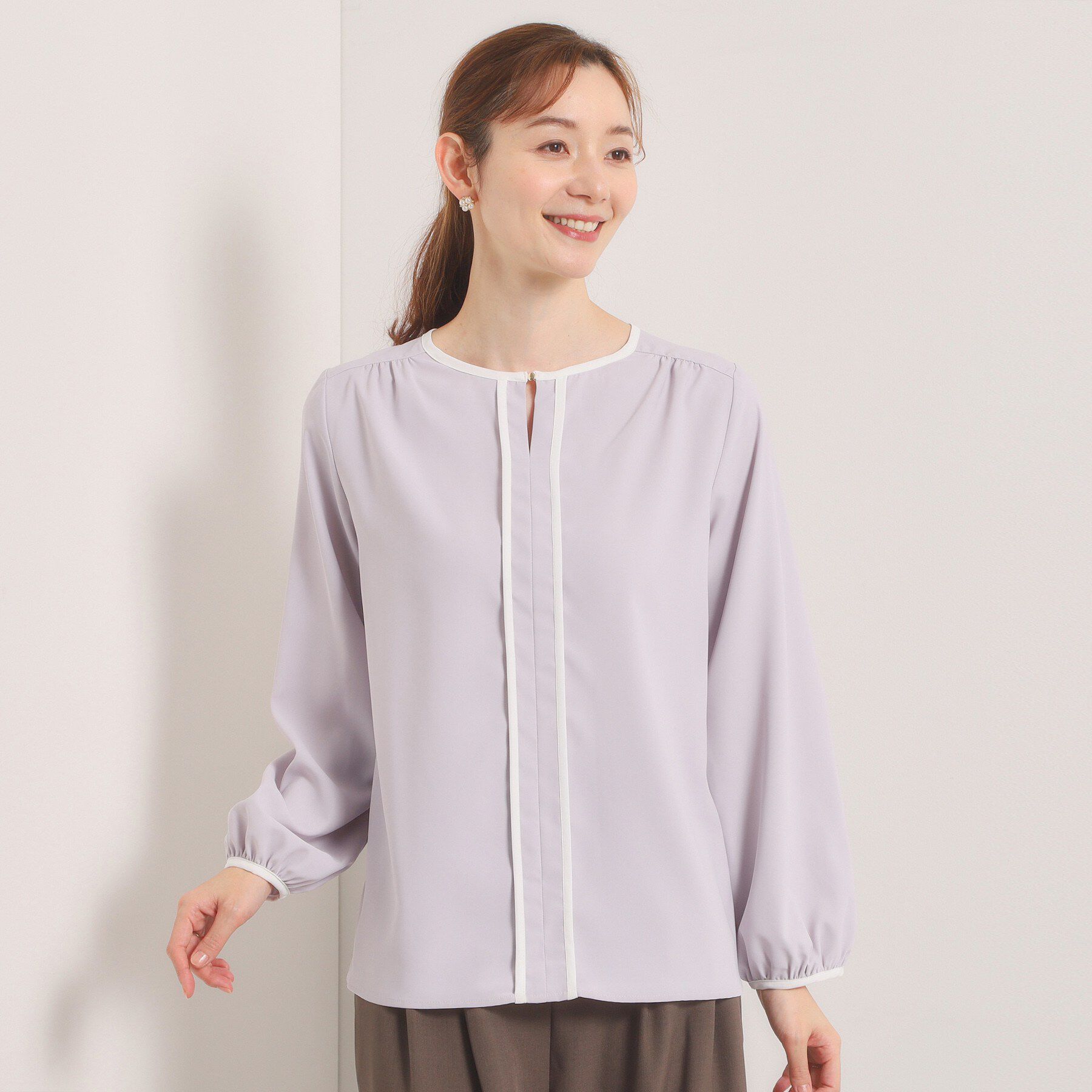 ITS&rsquo;DEMO「【入卒／手洗い可】配色ブラウス」|シャツ・ブラウス|