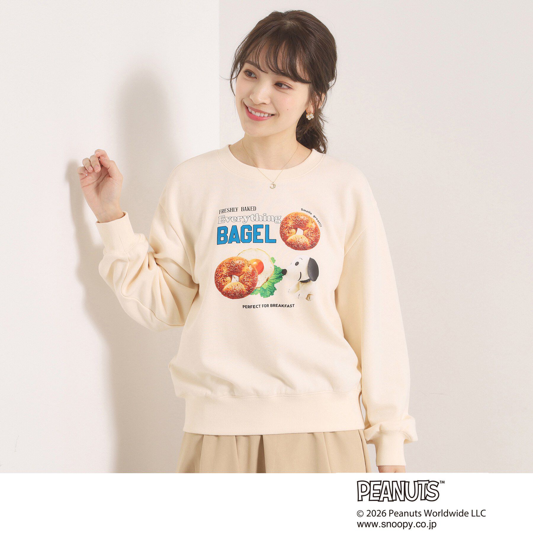 ITS&rsquo;DEMO「＜PEANUTS＞裏毛プルオーバー」|パーカー|ライトイエロー(03