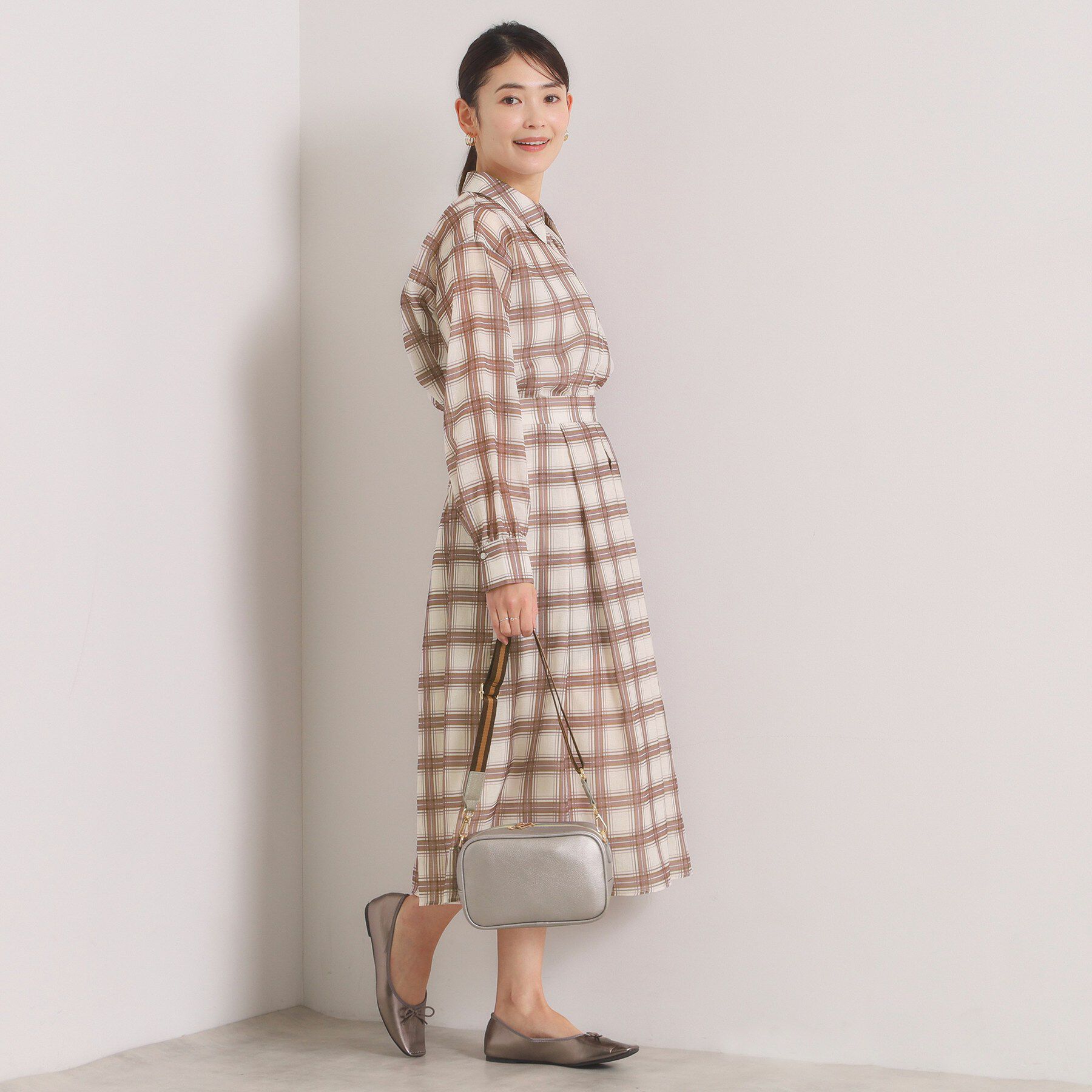 ITS&rsquo;DEMO「【セットアップ可／手洗い可】シアーチェックシャツ」|シャツ・ブラウス|