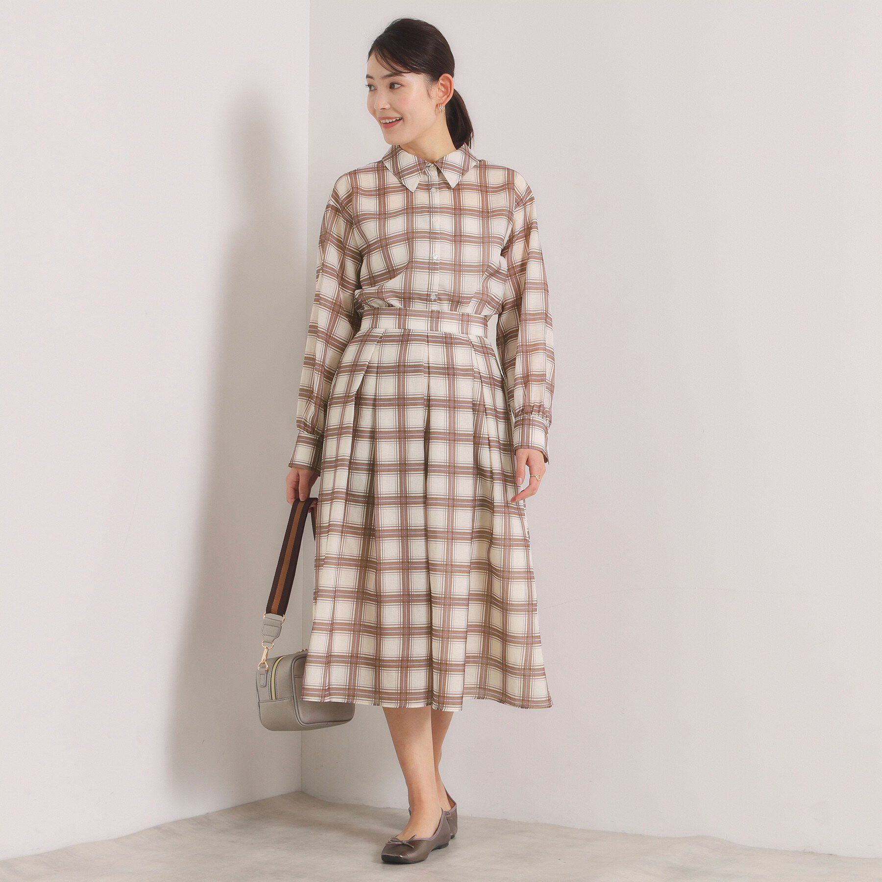 ITS&rsquo;DEMO「【セットアップ可／手洗い可】シアーチェックスカート」|スカート|