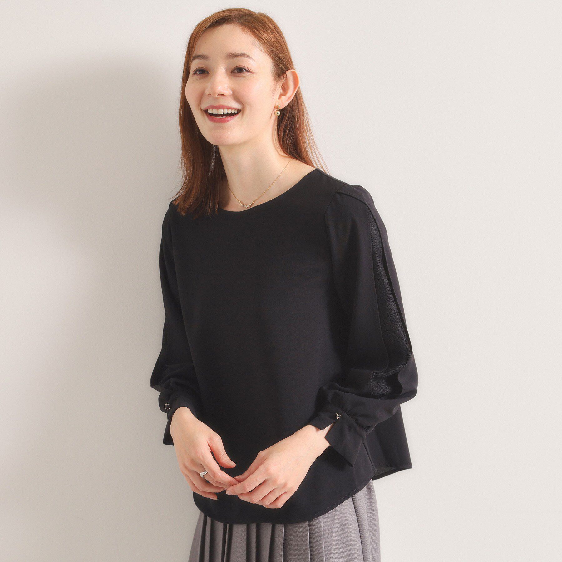 ITS&rsquo;DEMO「【手洗い可】袖スリットレースブラウス」|シャツ・ブラウス|