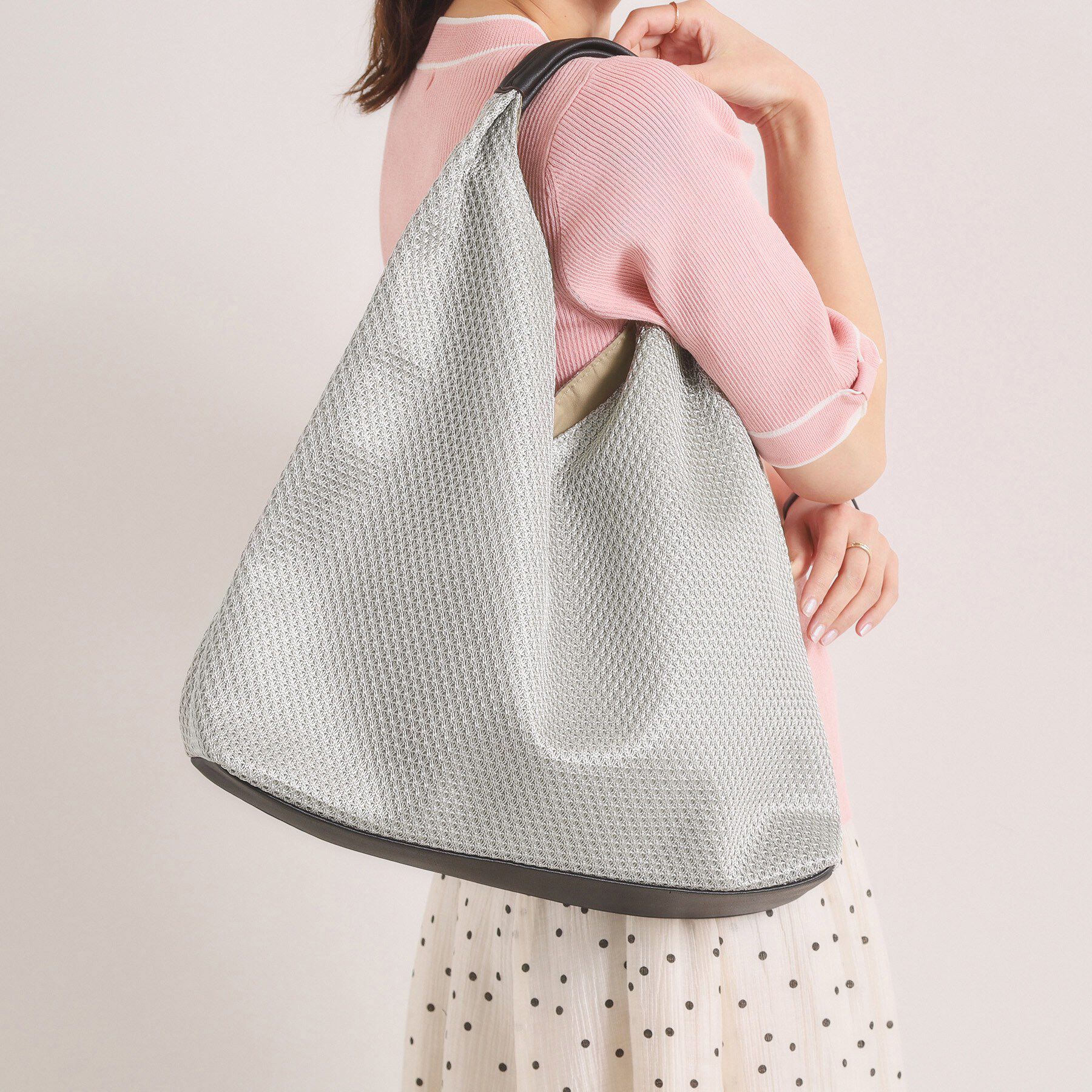 ITS&rsquo;DEMO「コード編みトート」|トートバッグ|グレー(012)