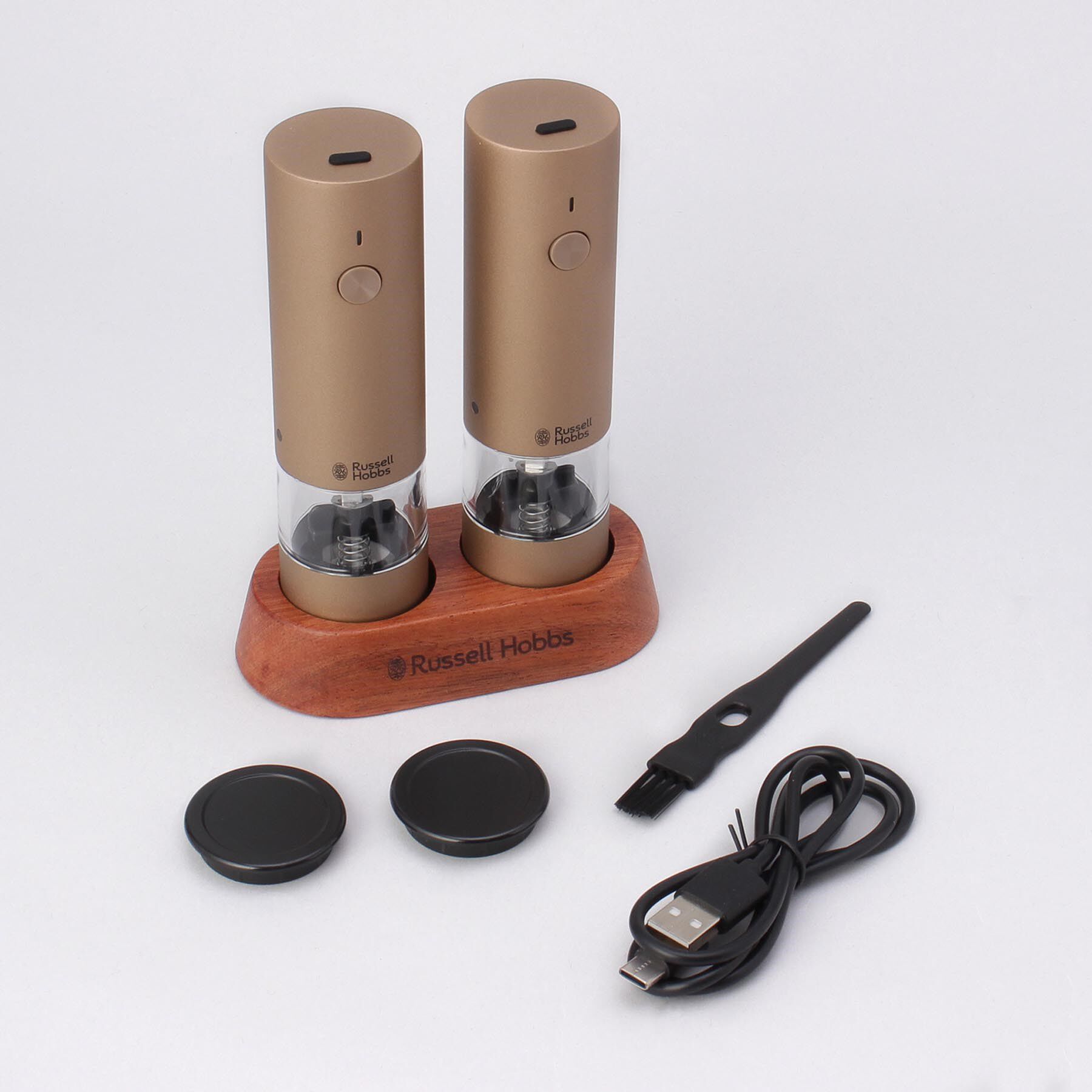 212 KITCHEN STORE「充電式ミル ソルト＆ペッパー ミニ 2本セット ブラウンゴールド ＜Russell Hobbs  ラ」|食器・キッチングッズ|