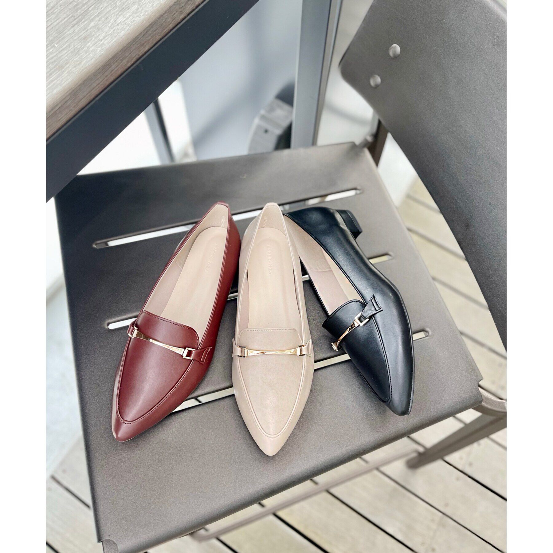 ESPERANZA「ビット付きポインテッドトゥローファーパンプス」|パンプス|