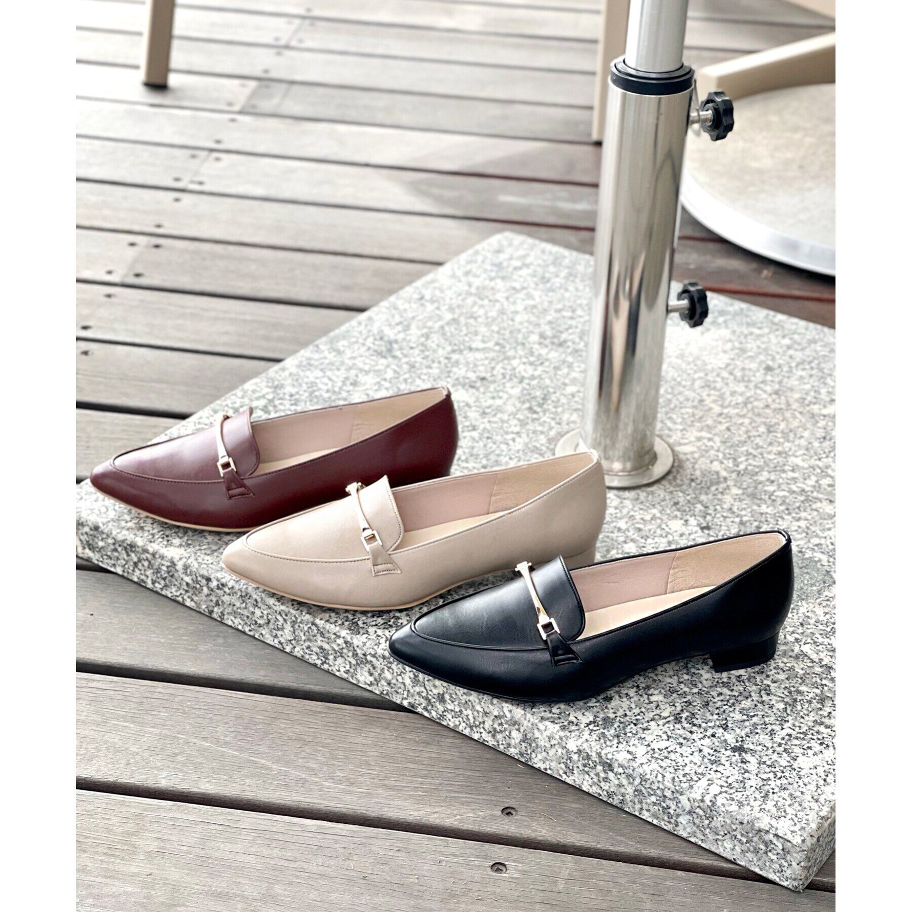 ESPERANZA「ビット付きポインテッドトゥローファーパンプス」|パンプス|