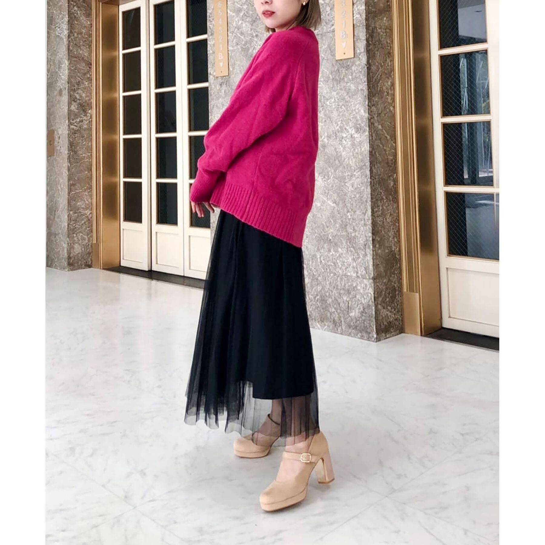 ESPERANZA「メッキプレートヒールストラップパンプス」|パンプス|