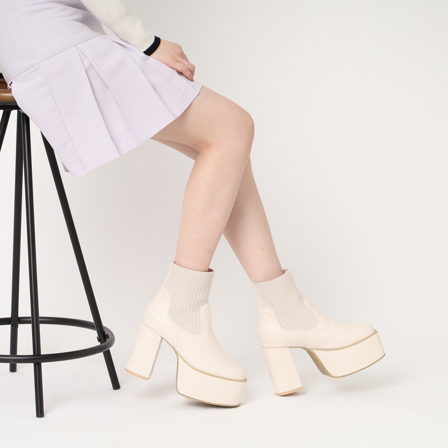 csT&P「厚底ニットブーツ」|ショートブーツ|