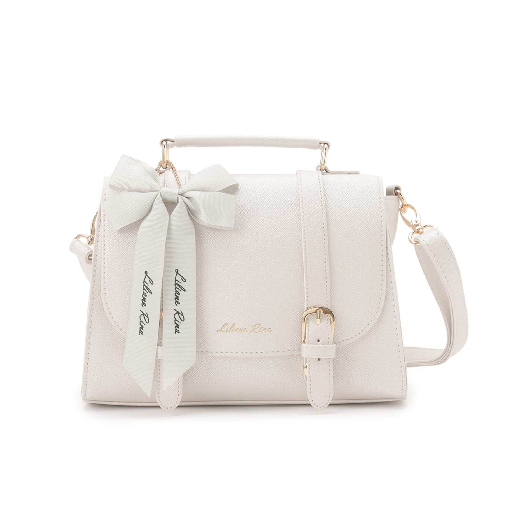 Ober Tashe「リボンチャーム付き3WAYサッチェル」|リュック|ホワイト(001)