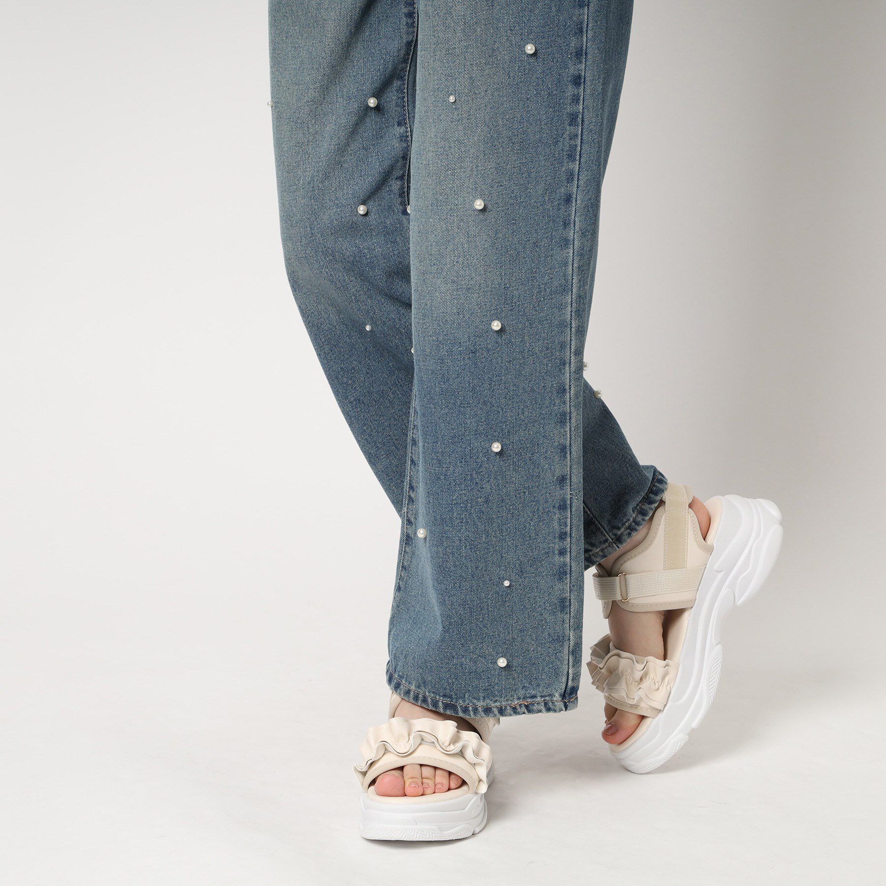 csT&P「厚底フリルスポサン」|サンダル|