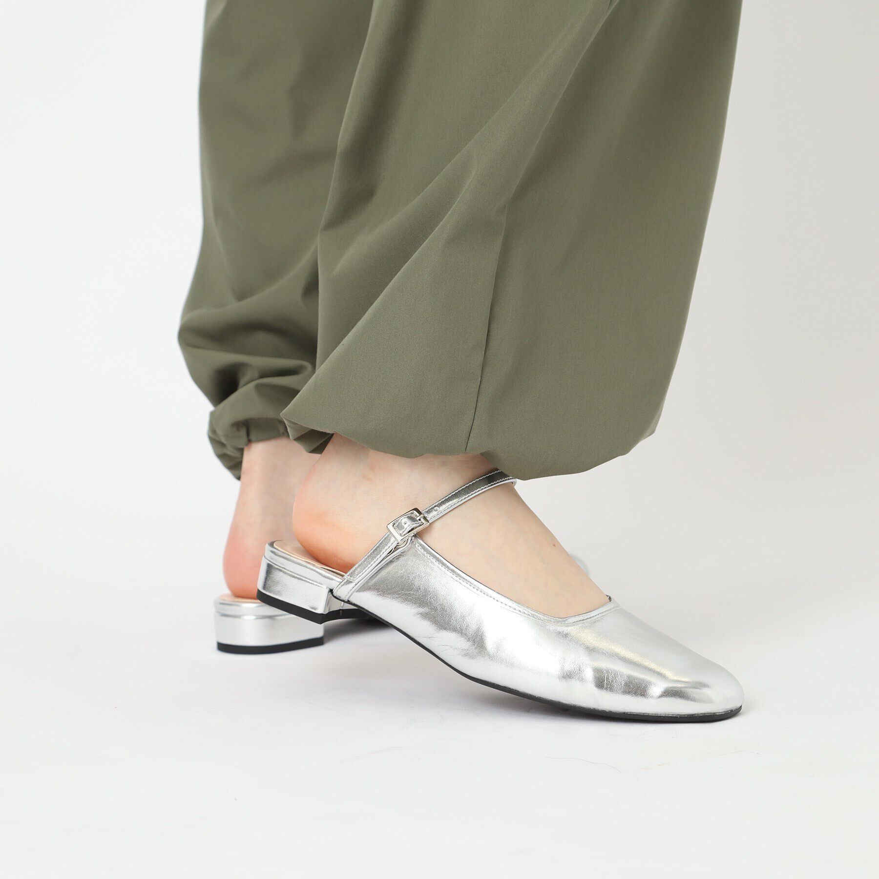 ESPERANZA「スクエアトゥフラットミュール」|サンダル|