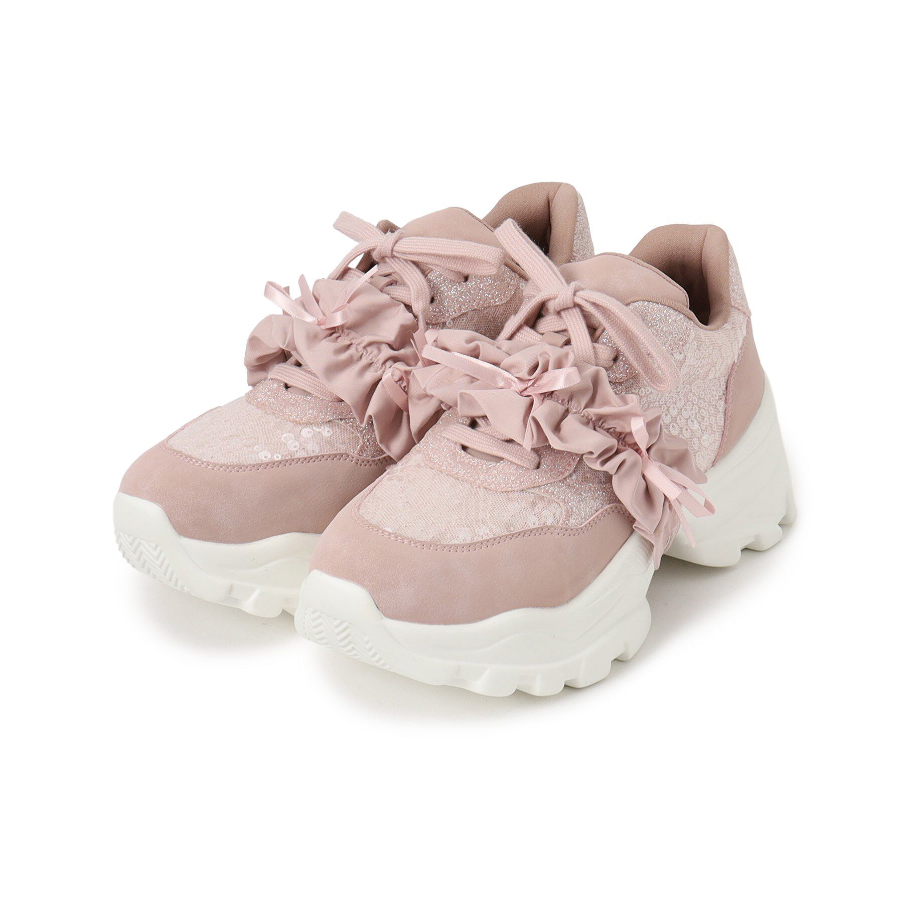 ESPERANZA「2WAYフリルベルトスパンコールスニーカー」|スニーカー|ﾋﾟﾝｸ(372)