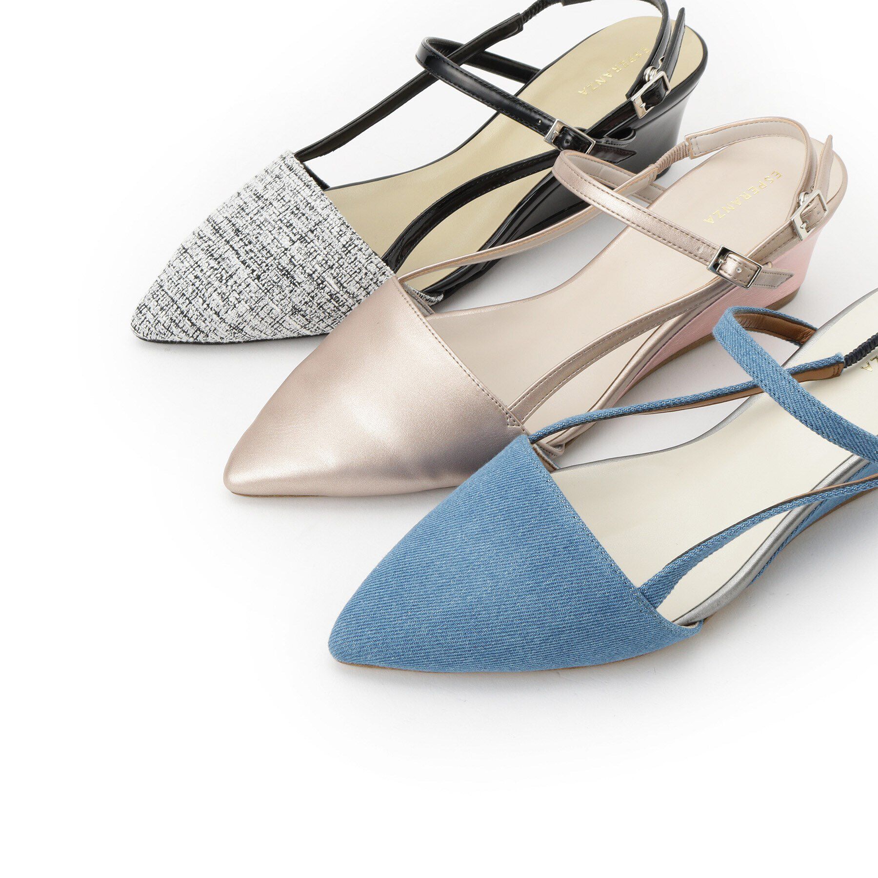 ESPERANZA「ウェッジソールバックストラップパンプス」|パンプス|