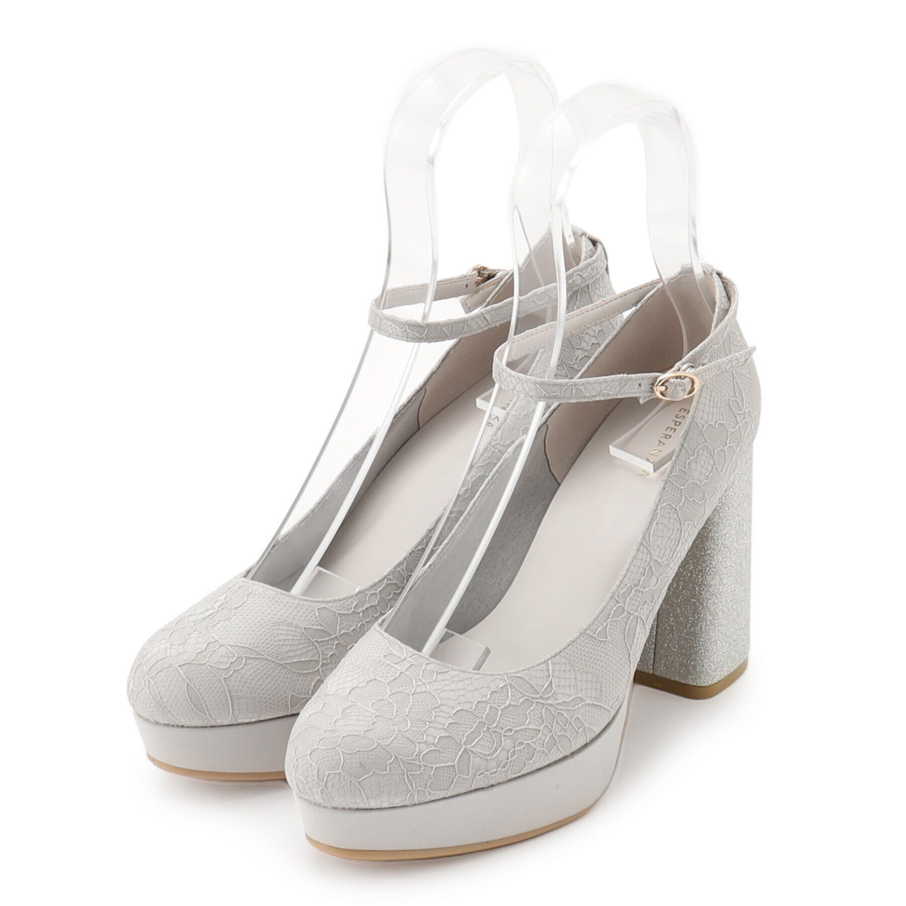 ESPERANZA「チャンキーヒール厚底パンプス」|パンプス|グレー(312)