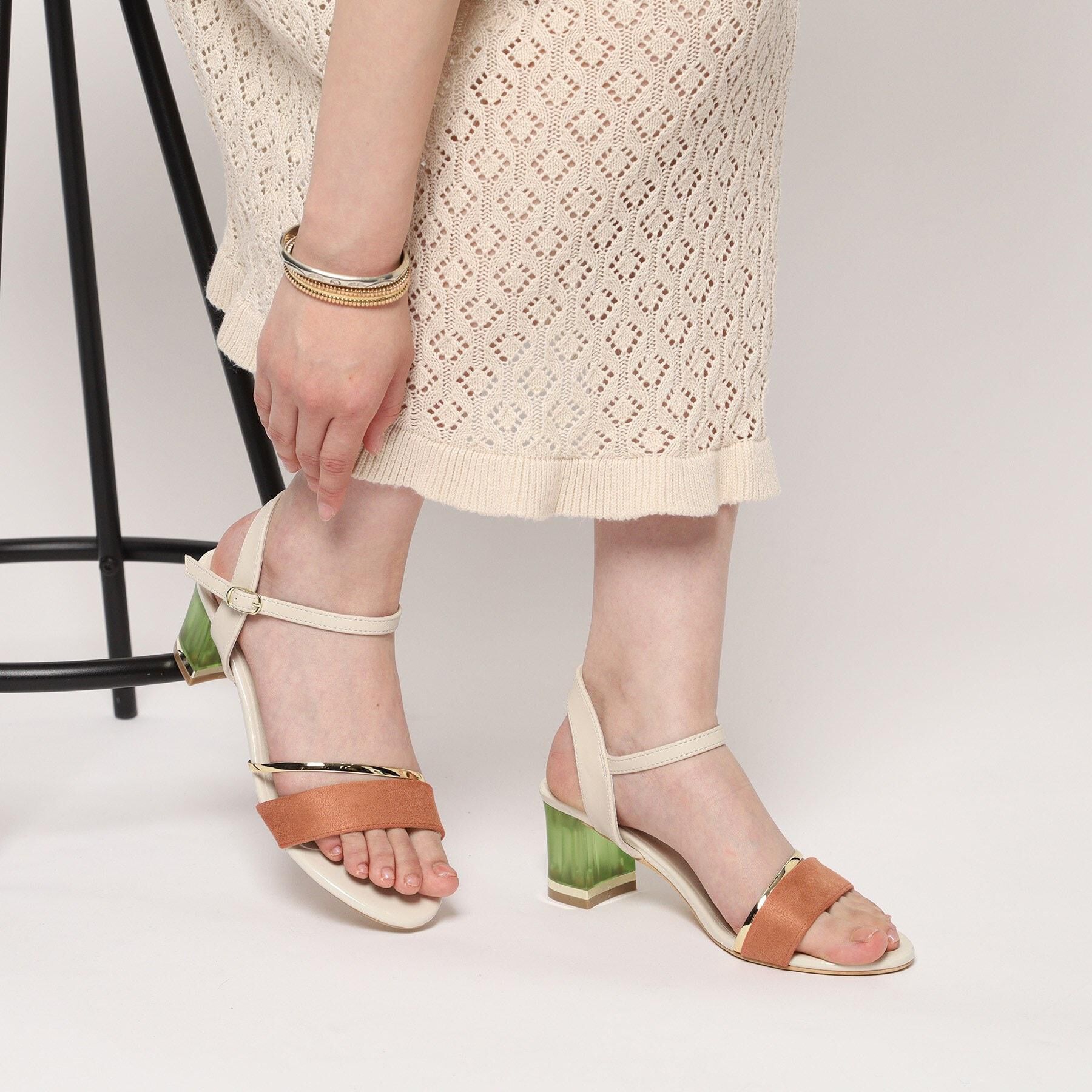 ESPERANZA「カラーヒールサンダル」|サンダル|ピンク(072)