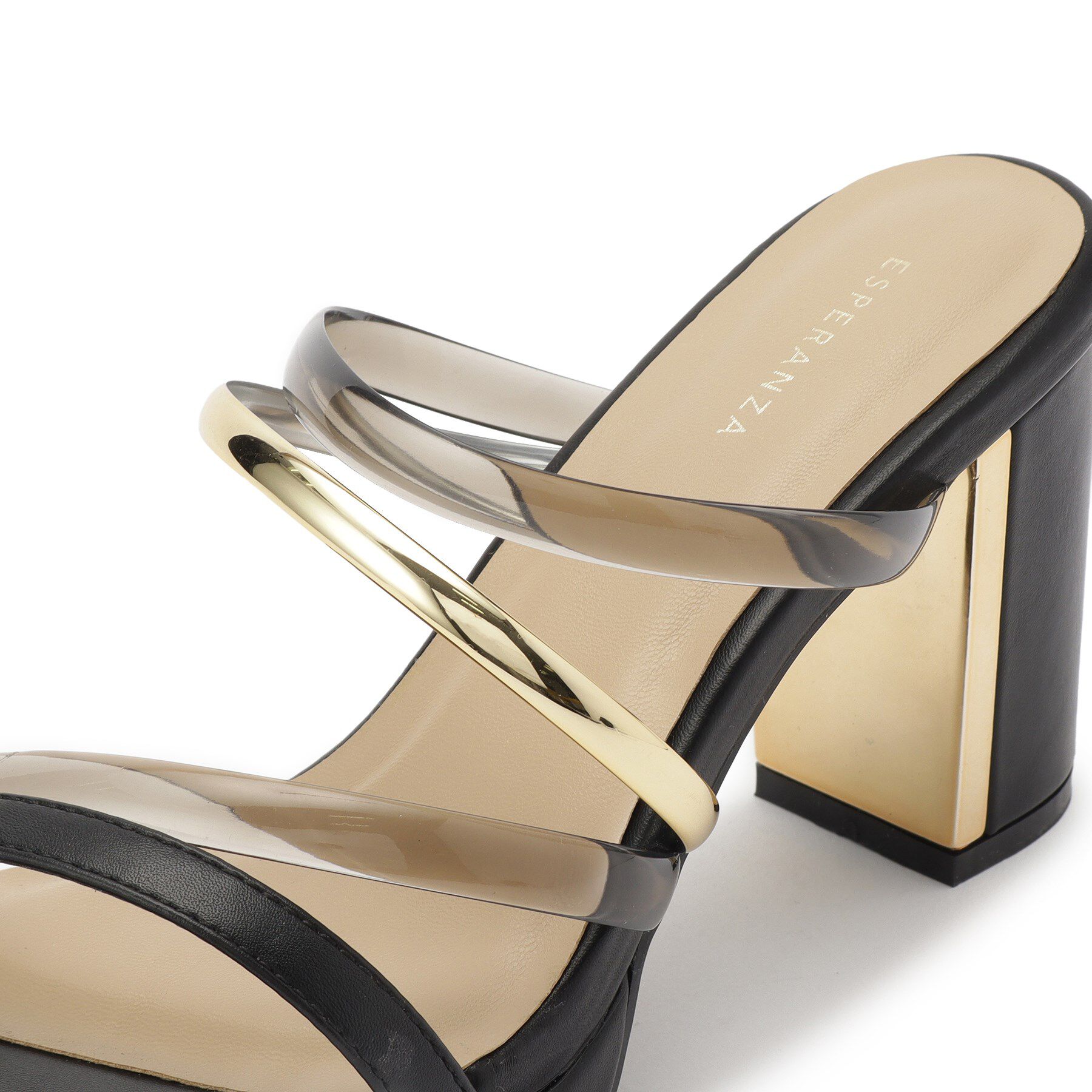 ESPERANZA「クリア&times;メタリックラインコンビヒールサンダル」|サンダル|