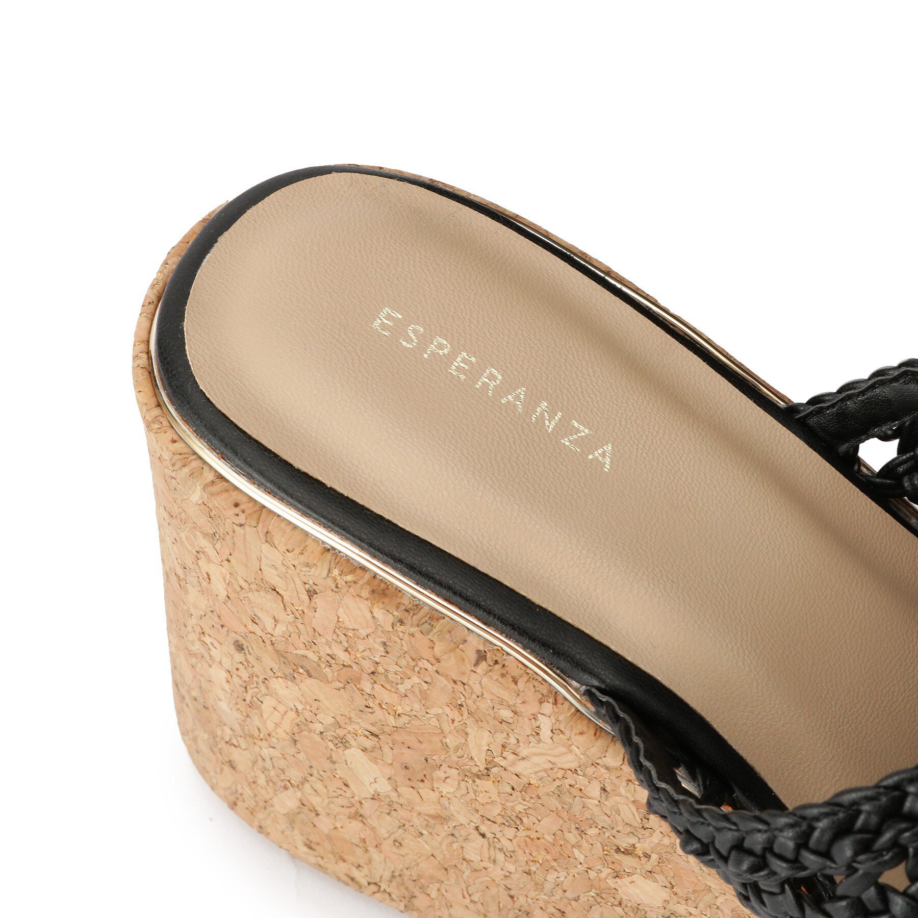 ESPERANZA「マクラメ編みウェッジミュール」|サンダル|