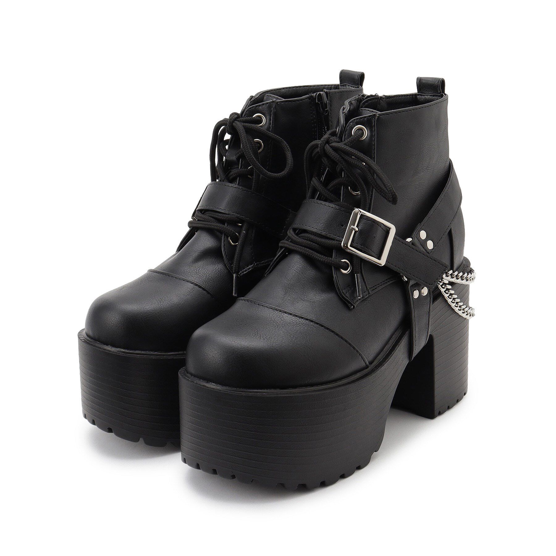 csT&P「ベルト取り外し可厚底ベルト付きブーツ」|ショートブーツ|