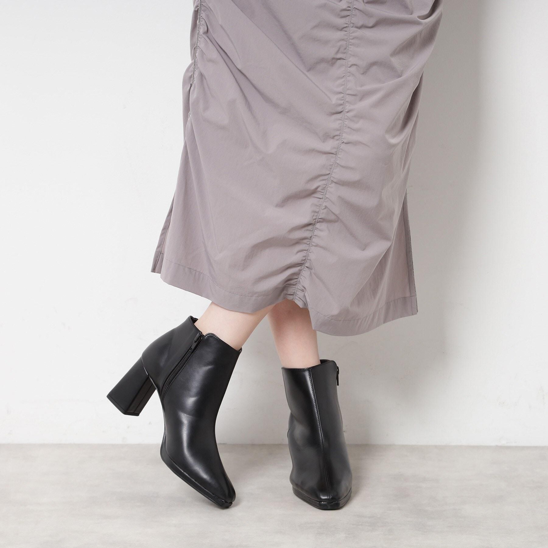 ESPERANZA「ブロックヒールショートブーツ」|ショートブーツ|ブラック(019)