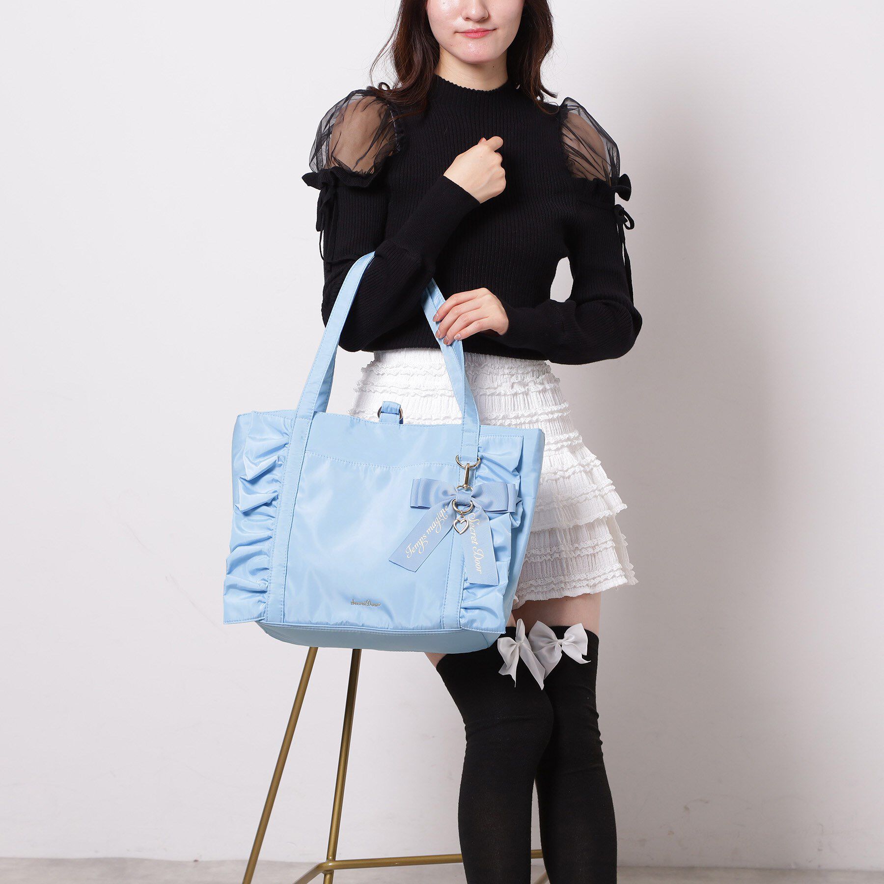 Ober Tashe「【新生活・新学期】フリルリボントートバッグ」|トートバッグ|