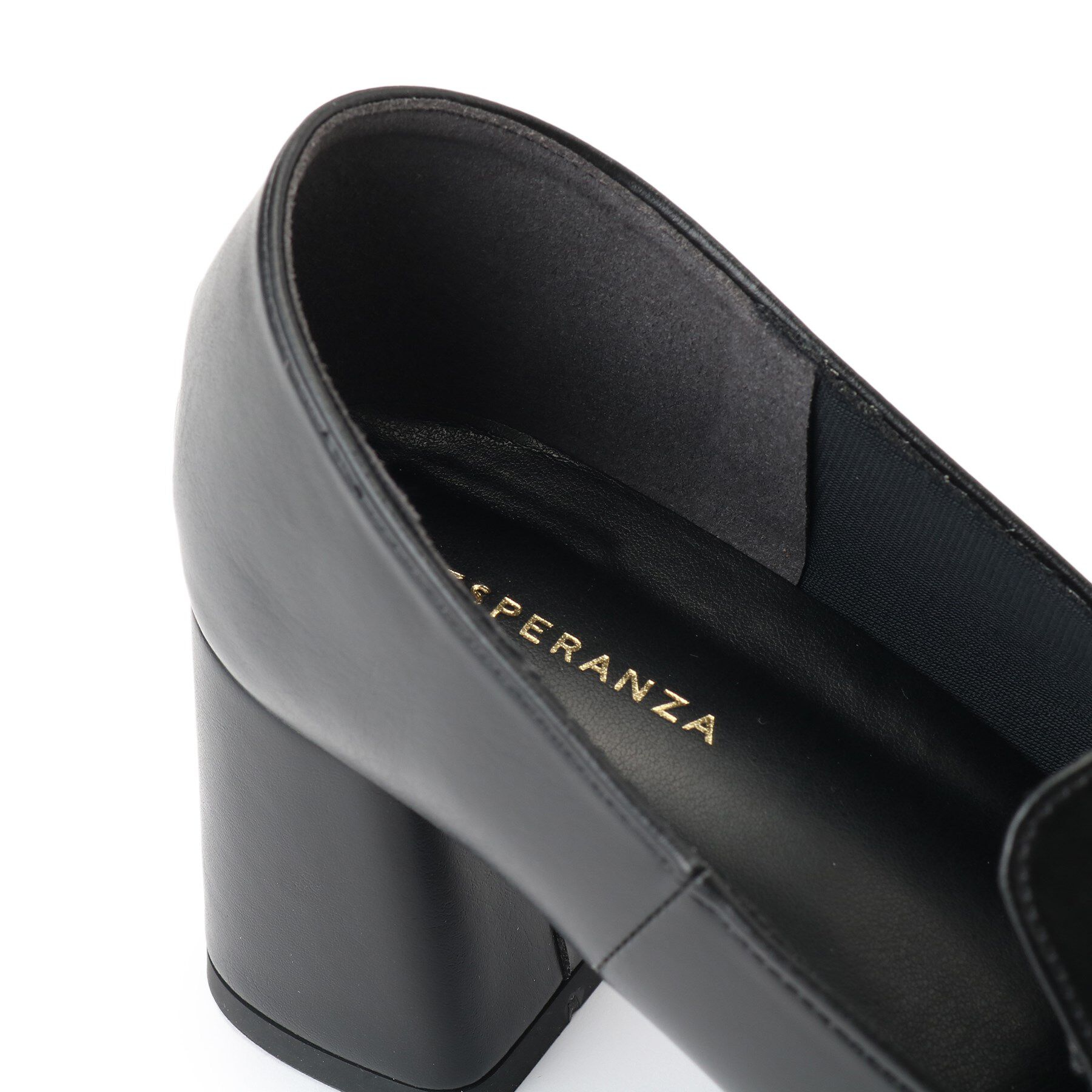 ESPERANZA「スクエアブロックヒールベルトローファー レイン対応」|パンプス|