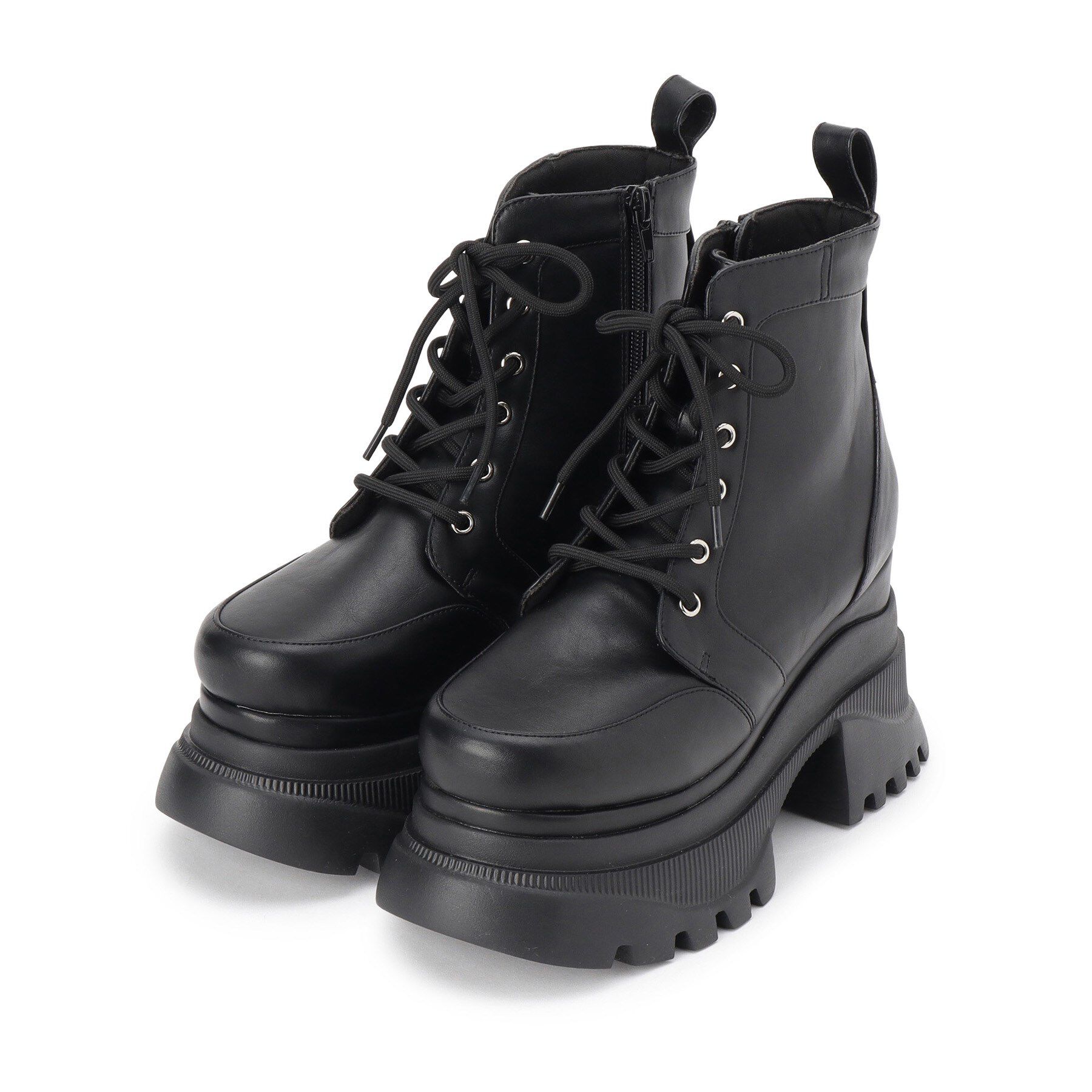 ESPERANZA「レースアップバックル厚底ブーツ」|ショートブーツ|