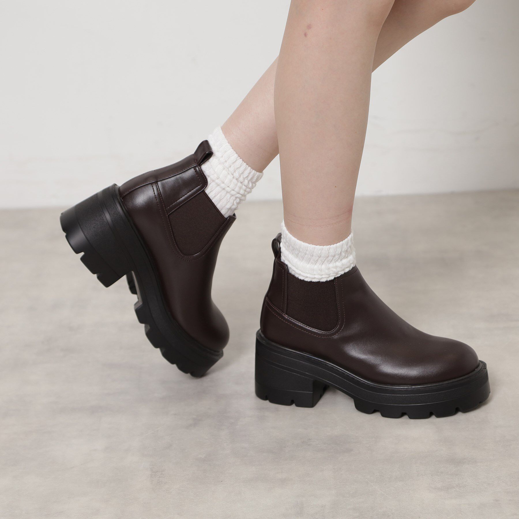 ESPERANZA「【レイン対応】サイドゴアショートブーツ」|ショートブーツ|モカブラウン(042