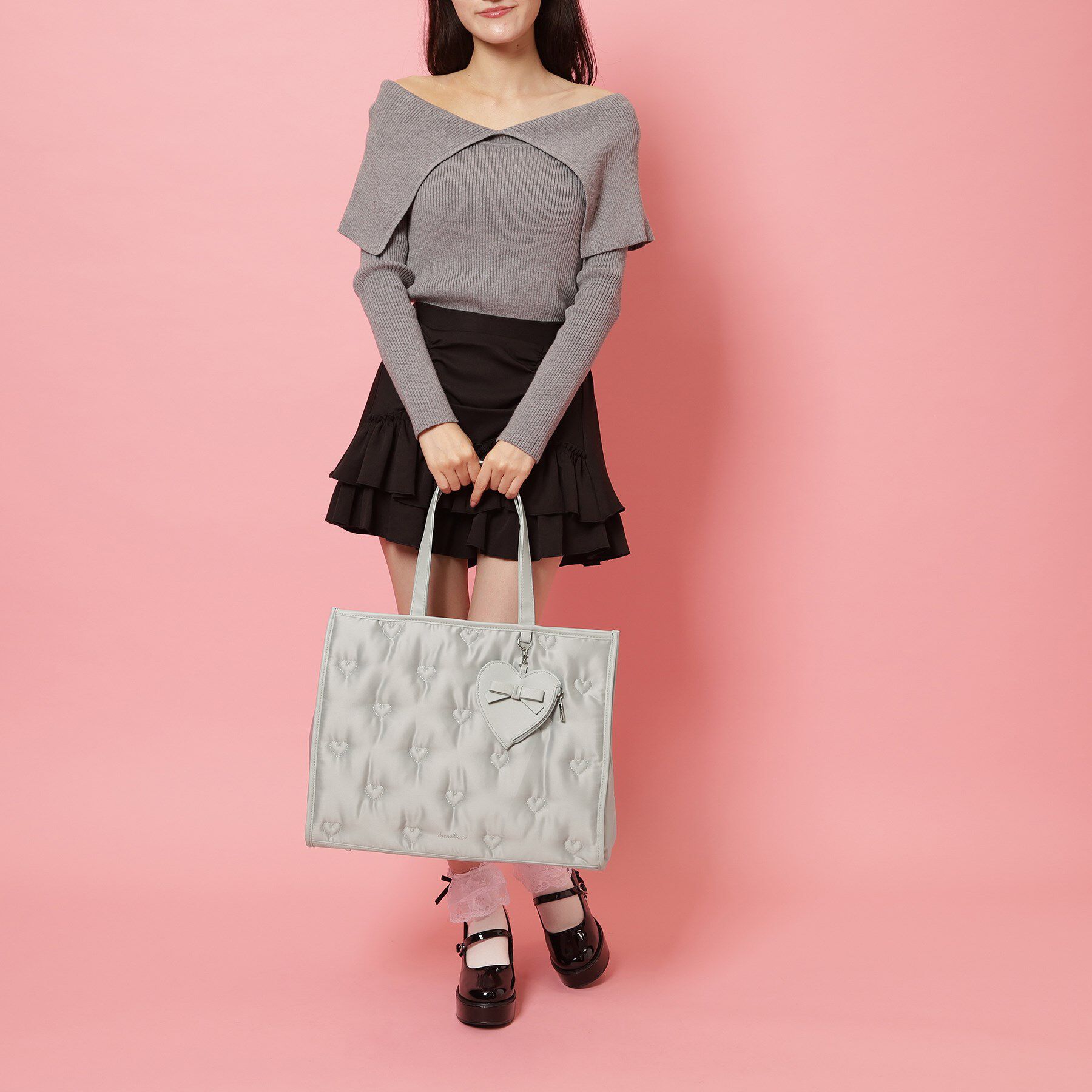 Ober Tashe「【新生活・新学期】ハートモチーフトートバッグ」|トートバッグ|