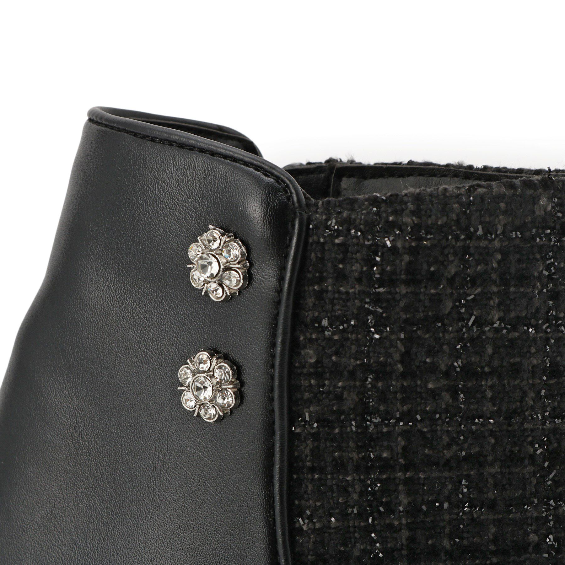 ESPERANZA「ビジュー付きツイードショートブーツ」|ショートブーツ|