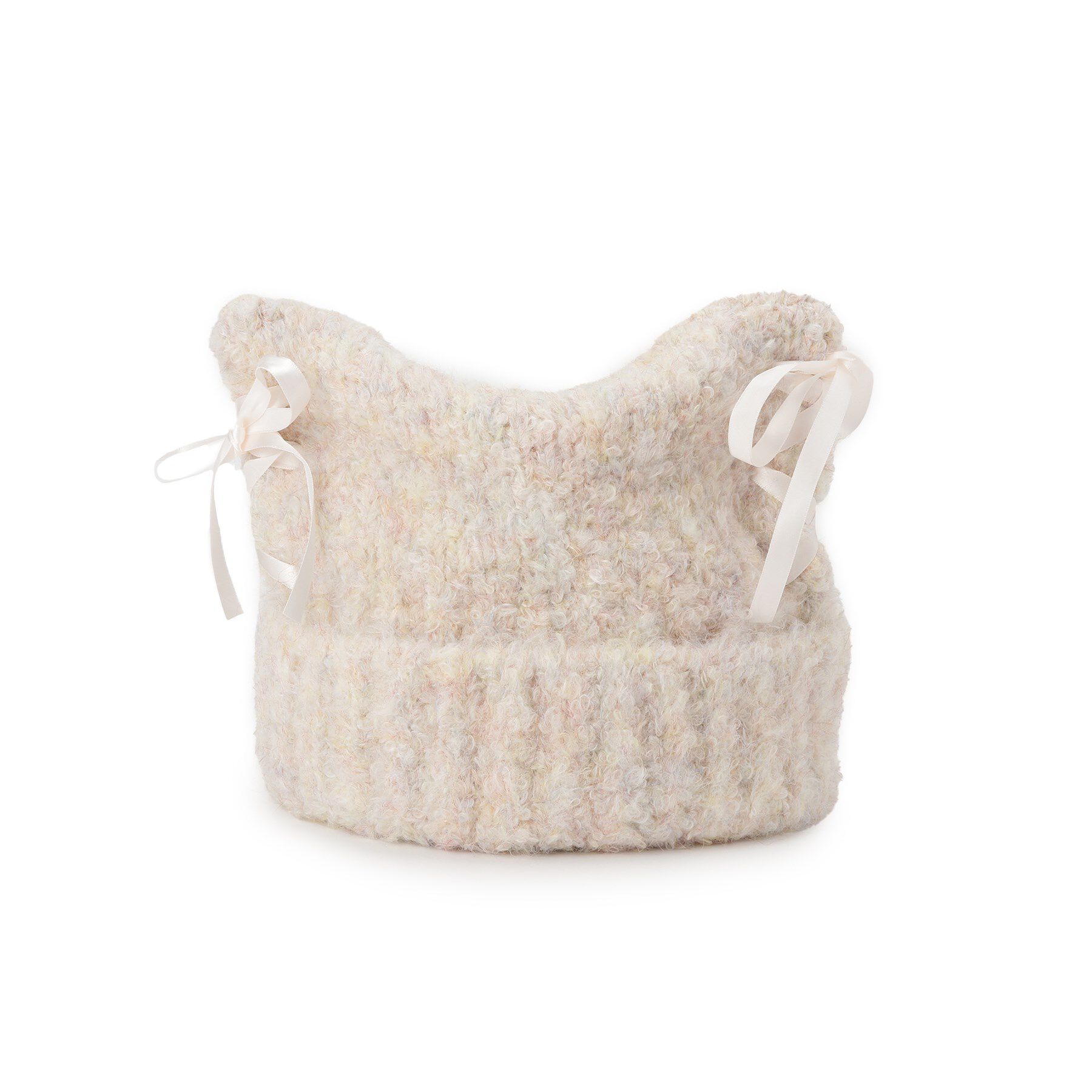 Grandedge「レースアップねこみみニット帽」|ニット帽|ピンク(072)