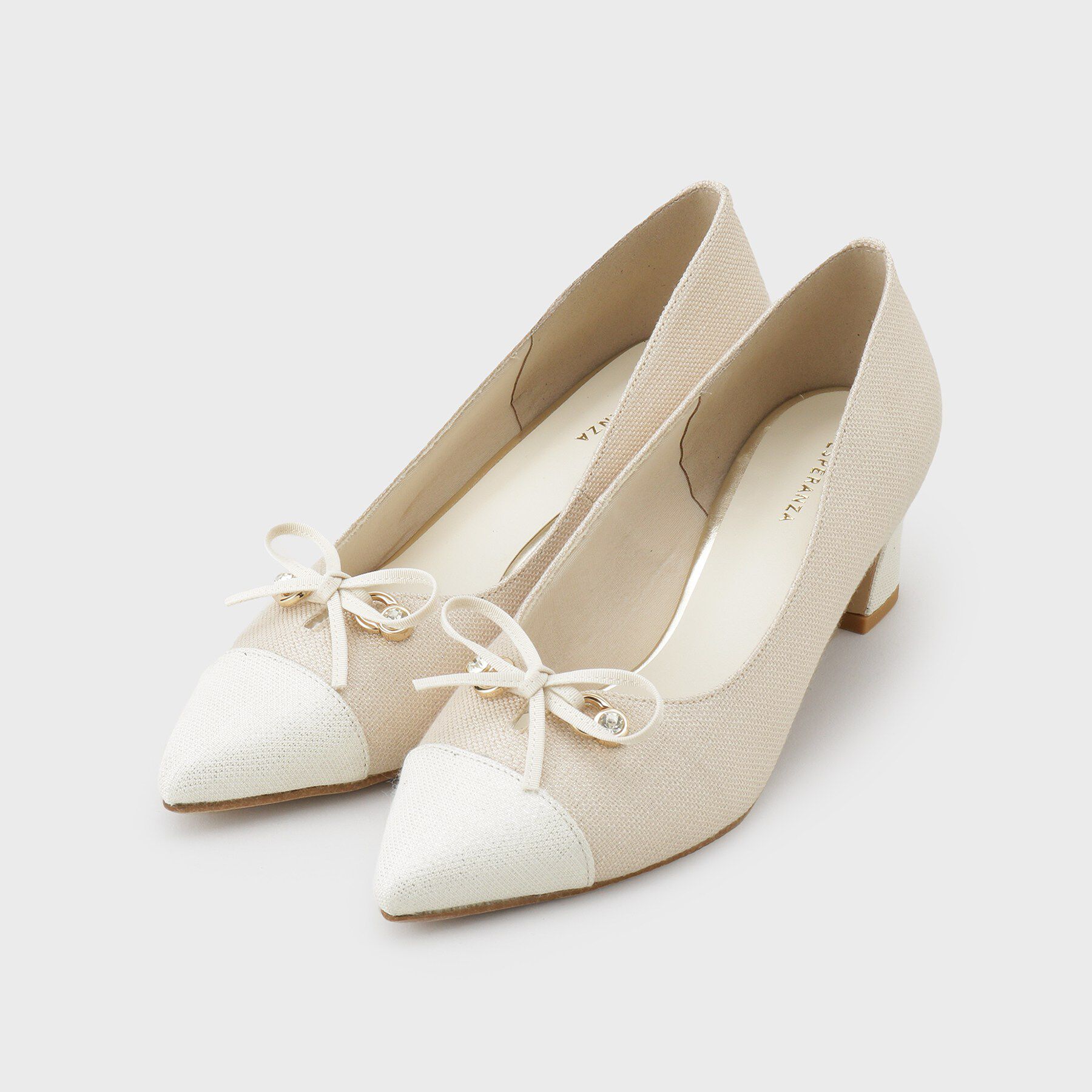 ESPERANZA「ビジューリボンポインテッドパンプス」|パンプス|