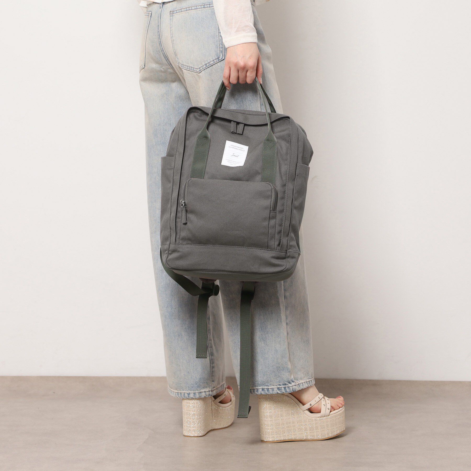 Ober Tashe「スクエアコットンリュック」|リュック|