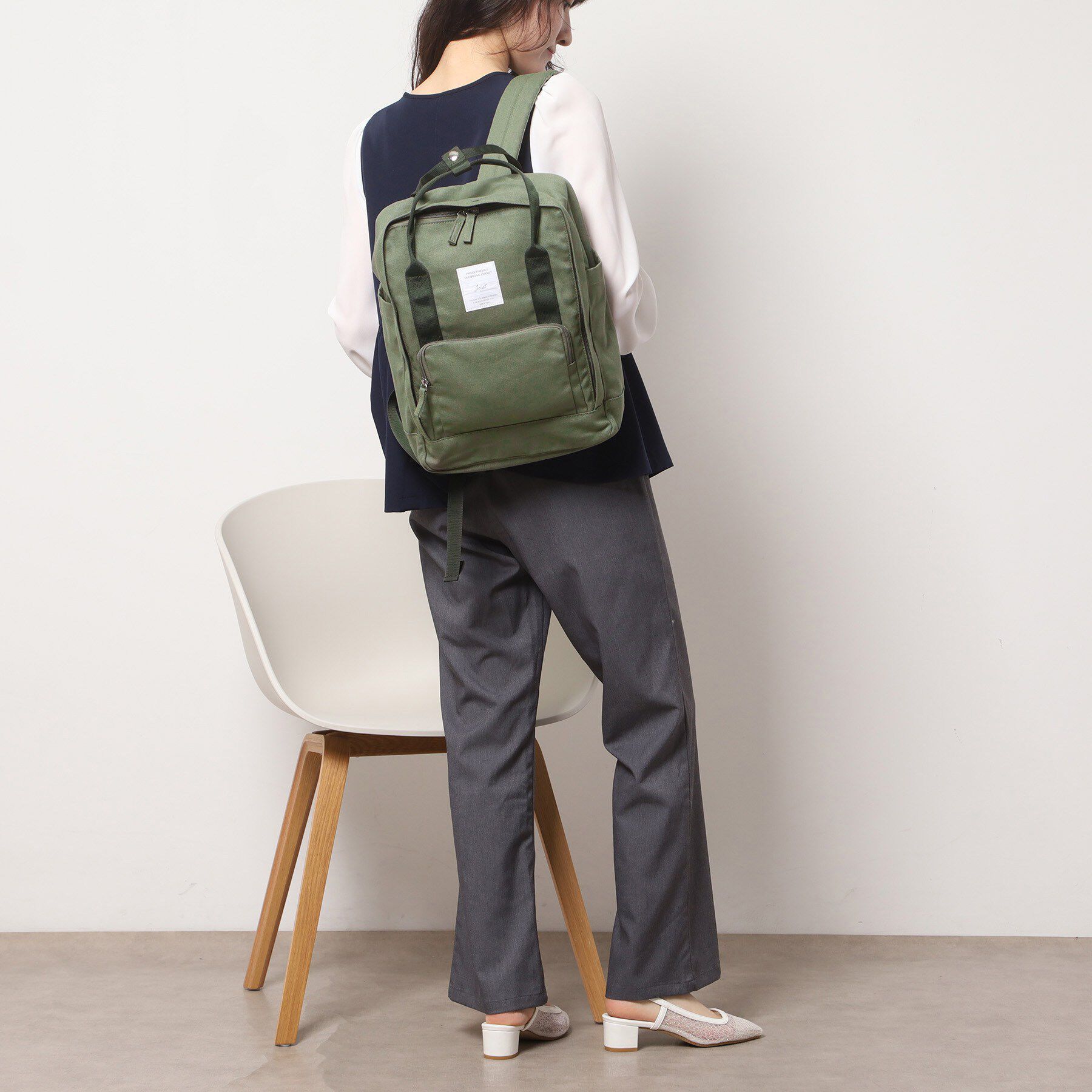 Ober Tashe「スクエアコットンリュック」|リュック|