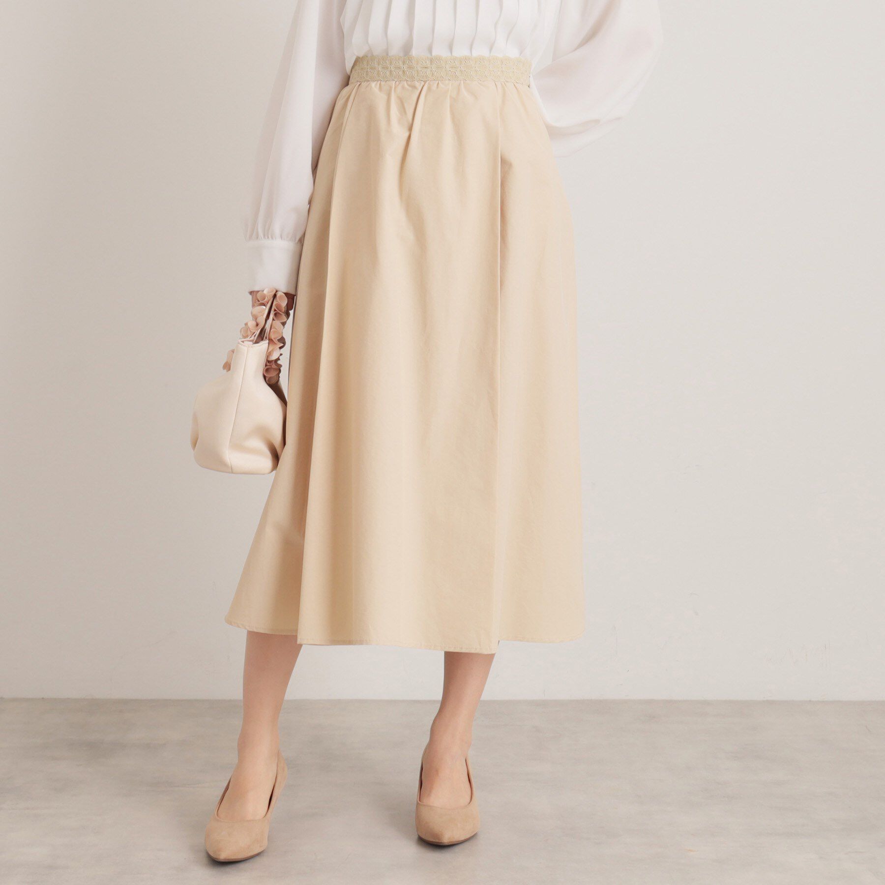 SunaUna「【通勤服】タフタフレアスカート」|スカート|