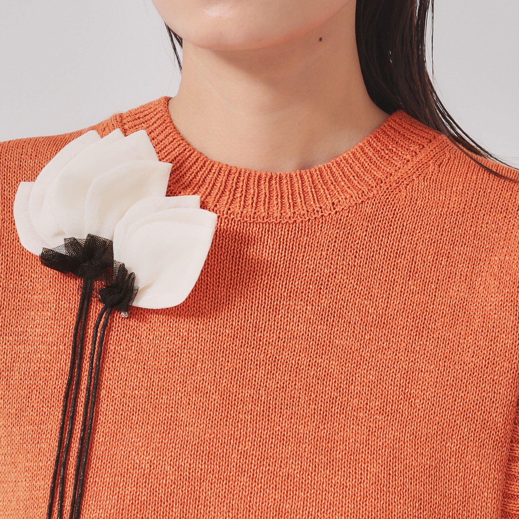 SunaUna「【コサージュ付き】レイヤードニット」|ベスト・ジレ|