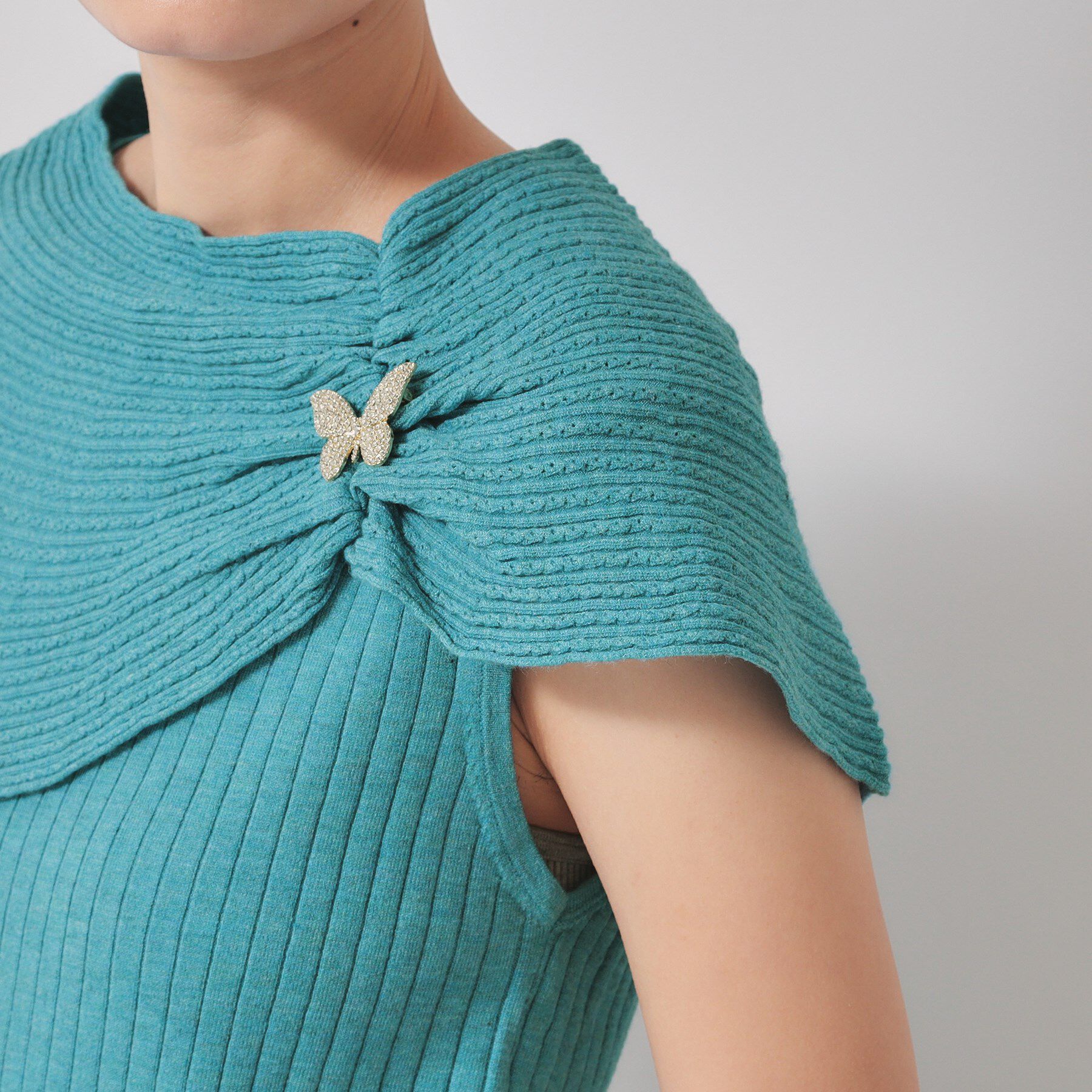 SunaUna「【2WAY】フレンチスリーブニット」|ニット・セーター|