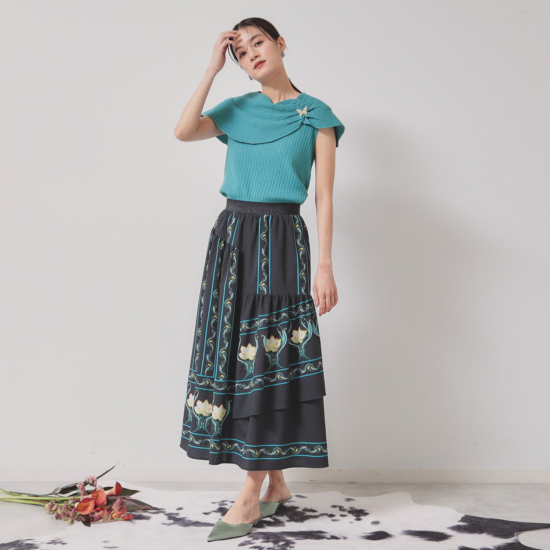 SunaUna「【2WAY】フレンチスリーブニット」|ニット・セーター|